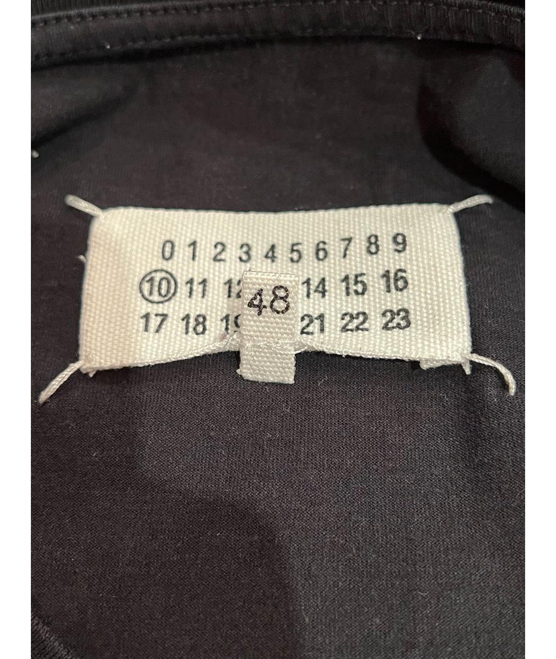 MAISON MARGIELA Черная хлопковая футболка, фото 4