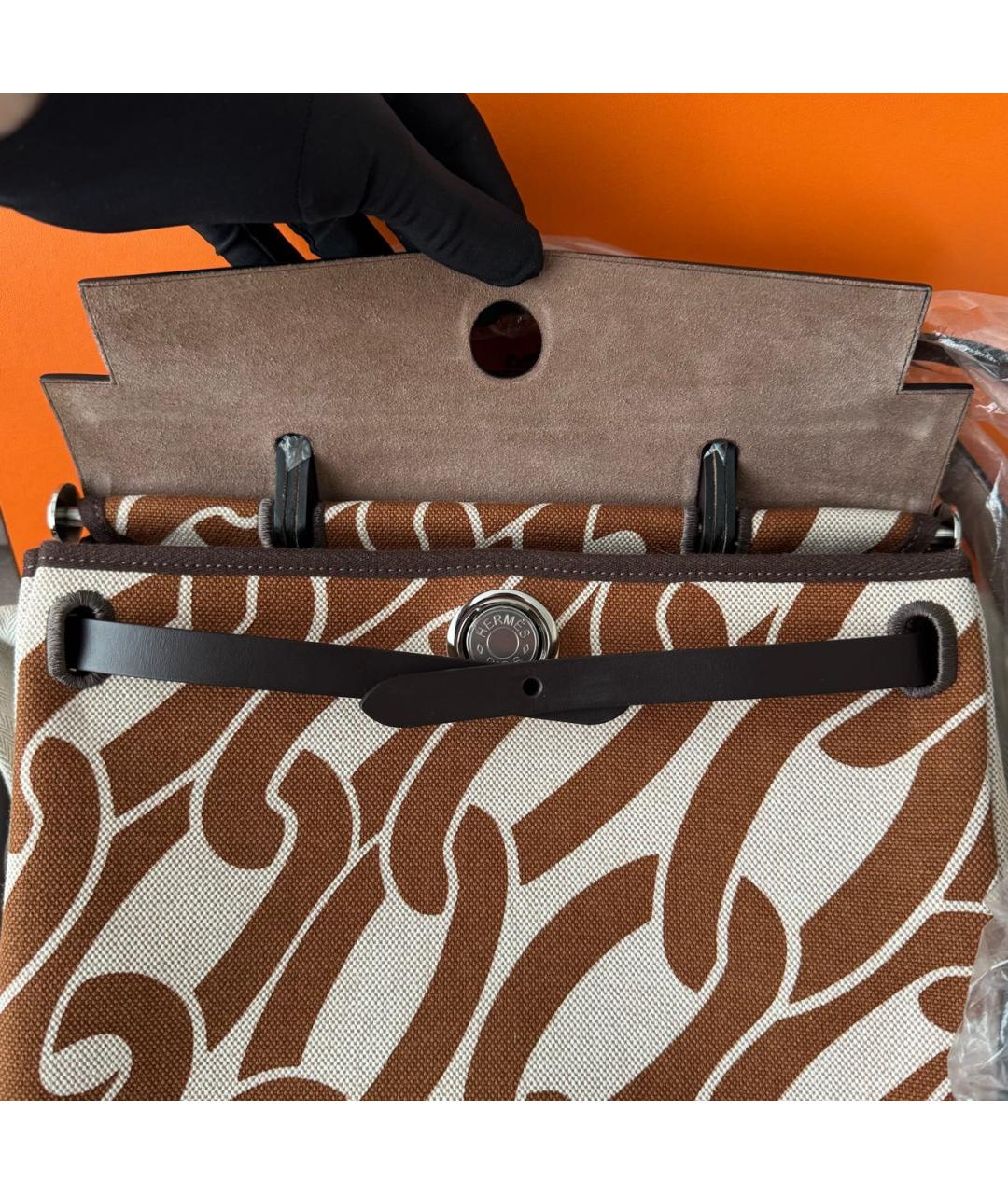 HERMES Коричневая кожаная сумка через плечо, фото 4