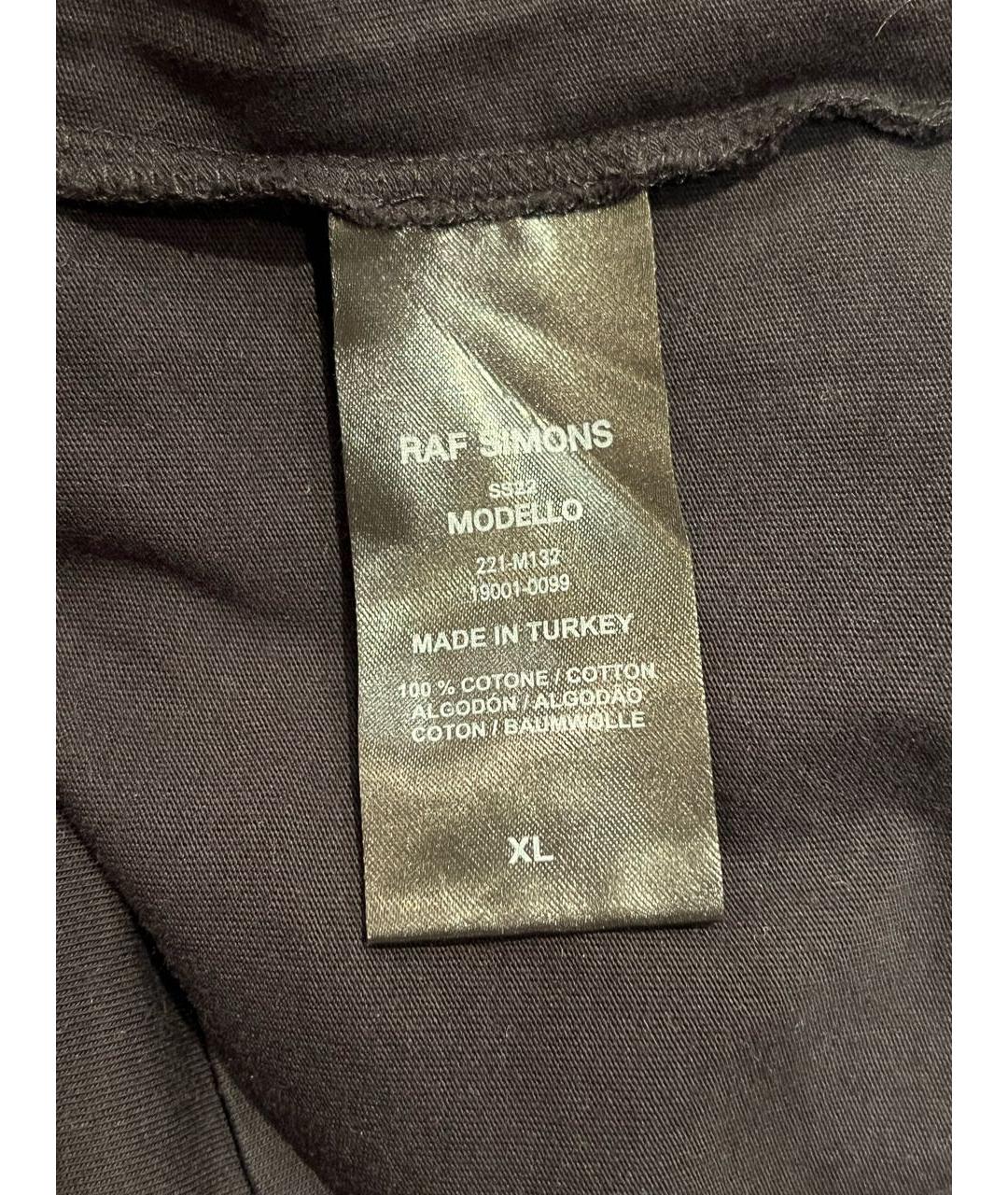 RAF SIMONS Черная хлопковая футболка, фото 5