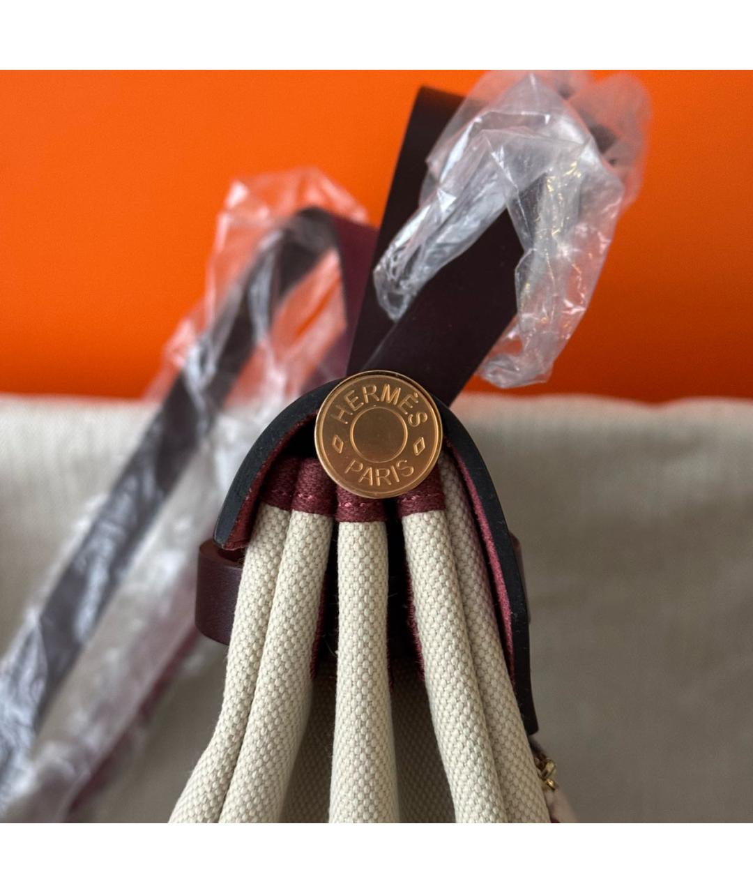 HERMES Бордовая кожаная сумка через плечо, фото 7