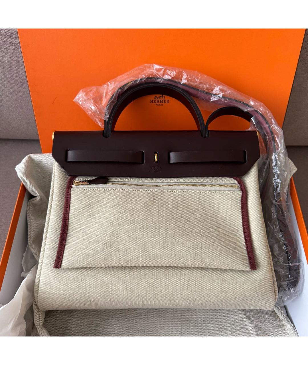 HERMES Бордовая кожаная сумка через плечо, фото 3