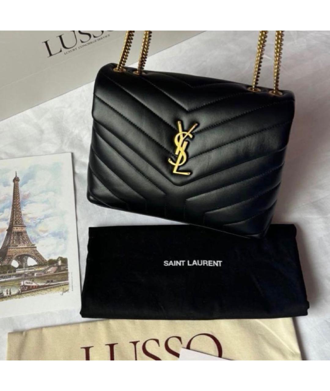 SAINT LAURENT Черная кожаная сумка через плечо, фото 6