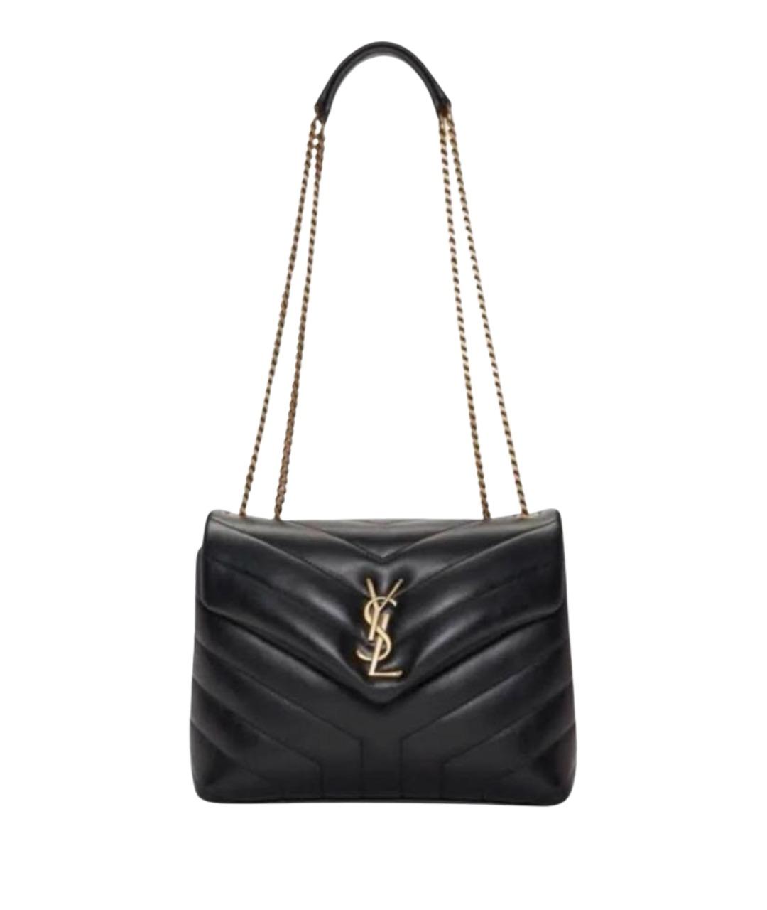 SAINT LAURENT Черная кожаная сумка через плечо, фото 1
