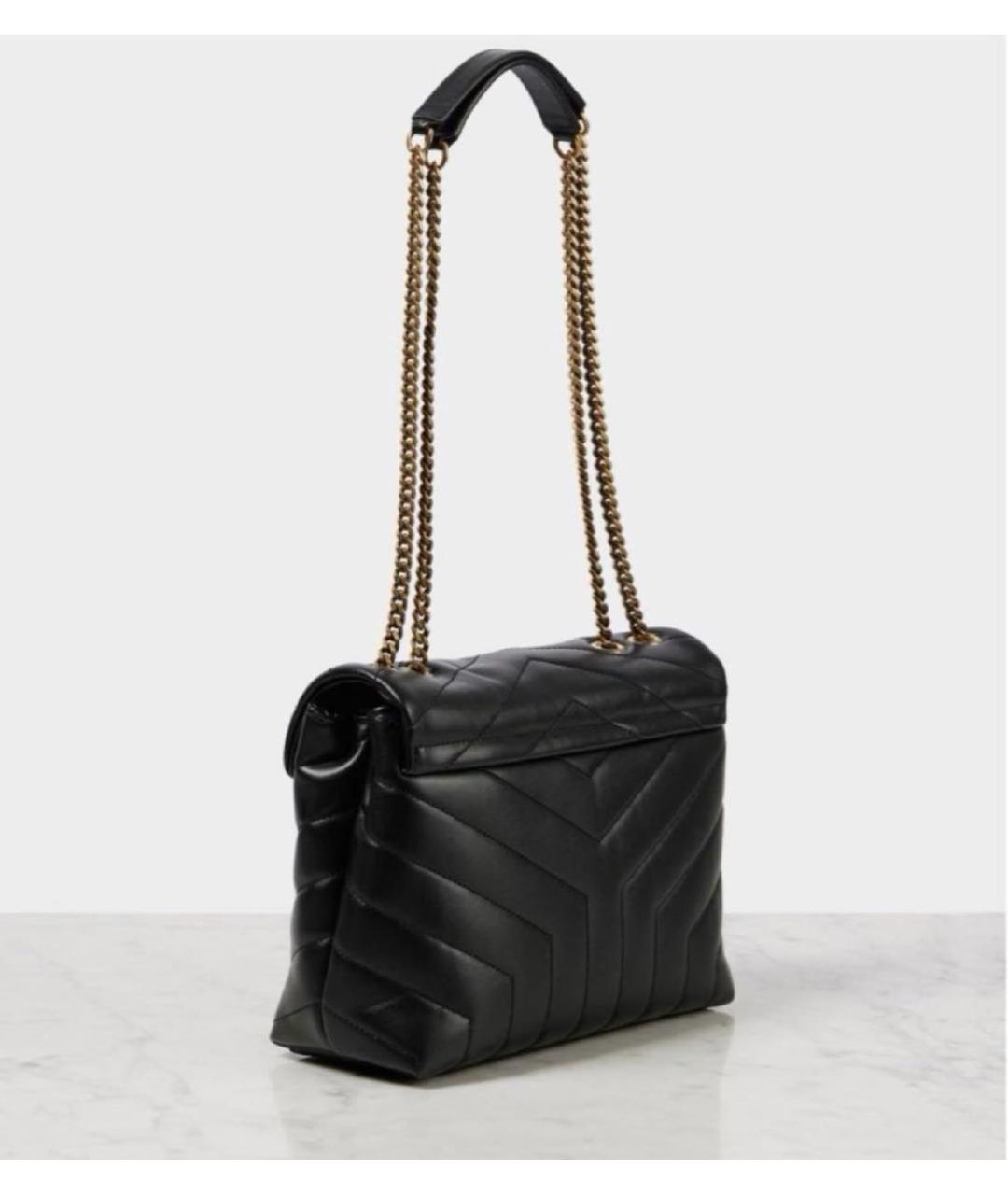 SAINT LAURENT Черная кожаная сумка через плечо, фото 2