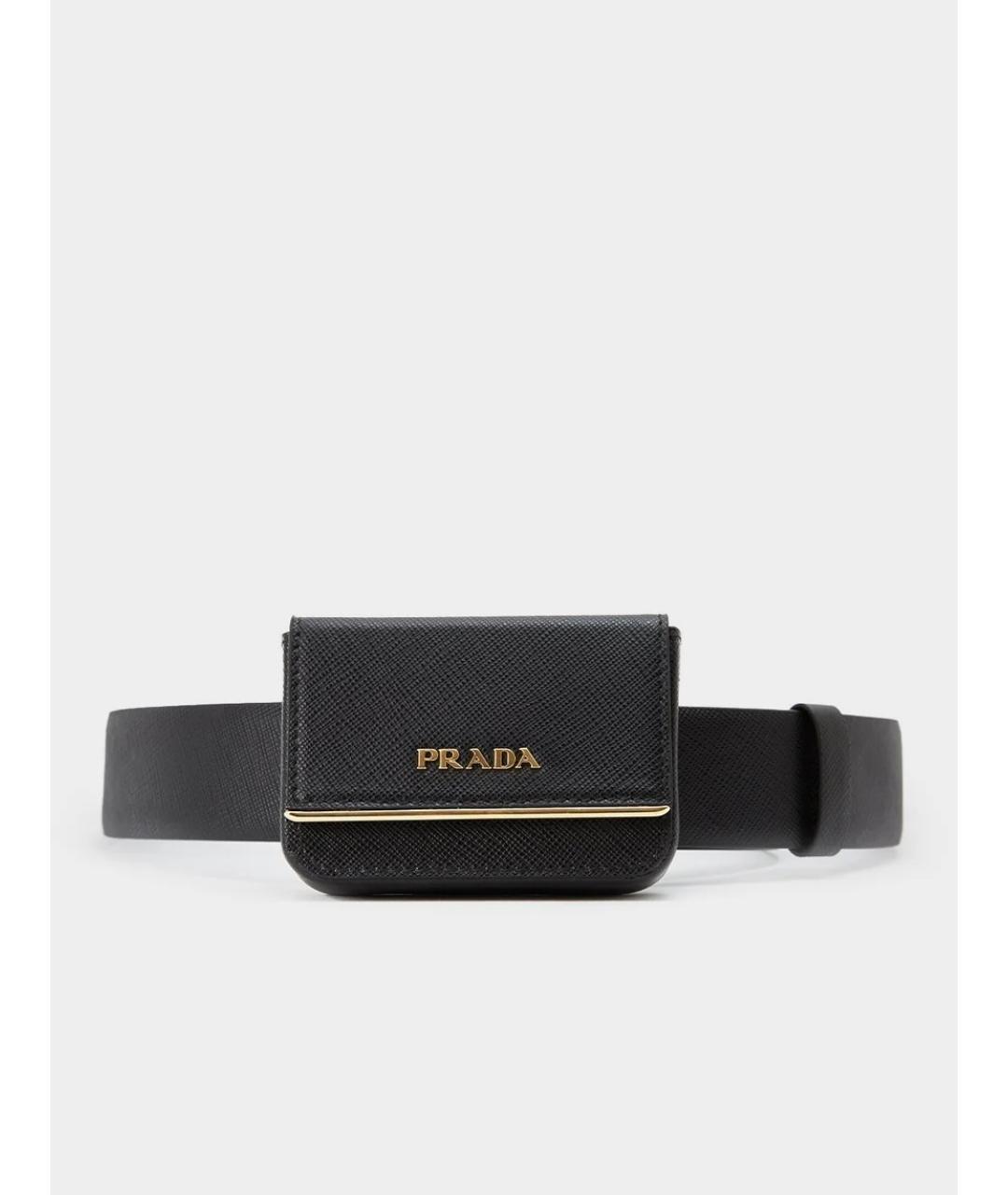 PRADA Черный кожаный ремень, фото 3