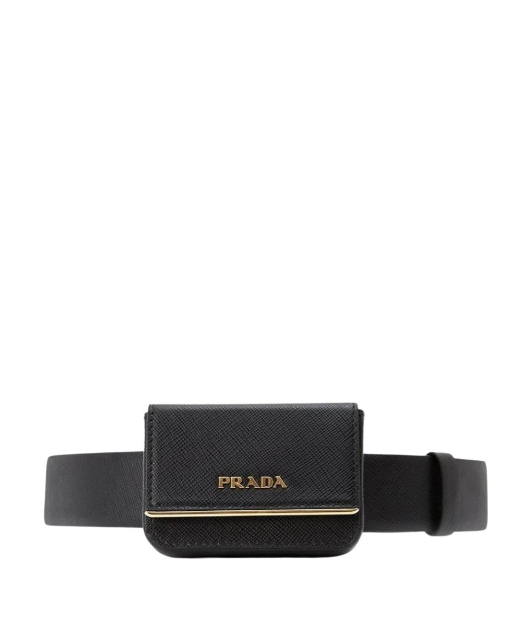 PRADA Черный кожаный ремень, фото 1