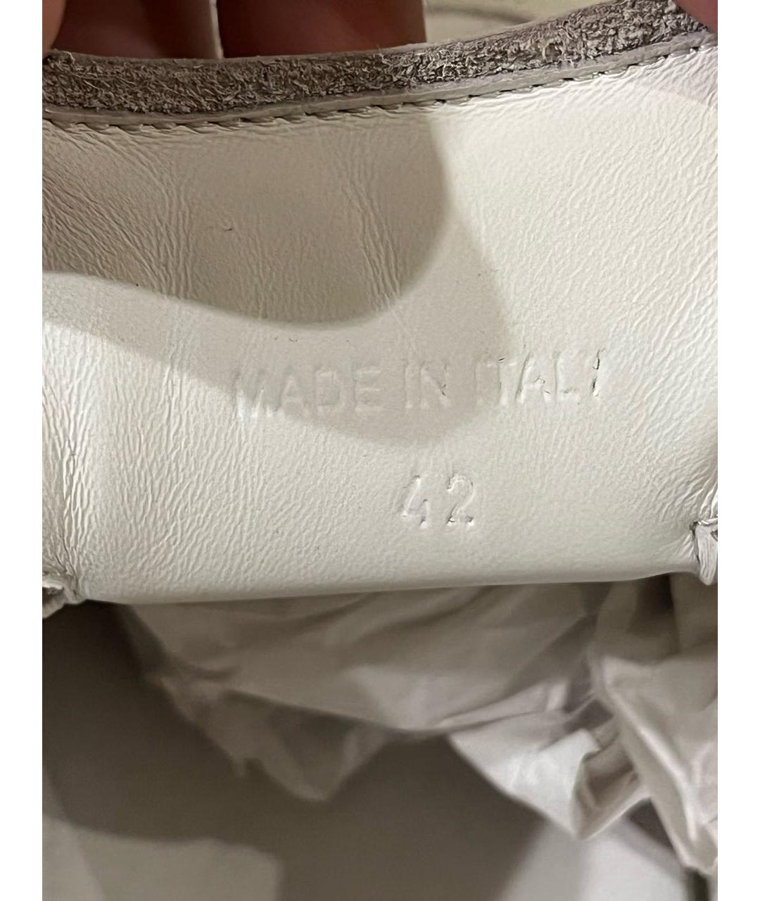 MAISON MARGIELA Белые кожаные низкие кроссовки / кеды, фото 5