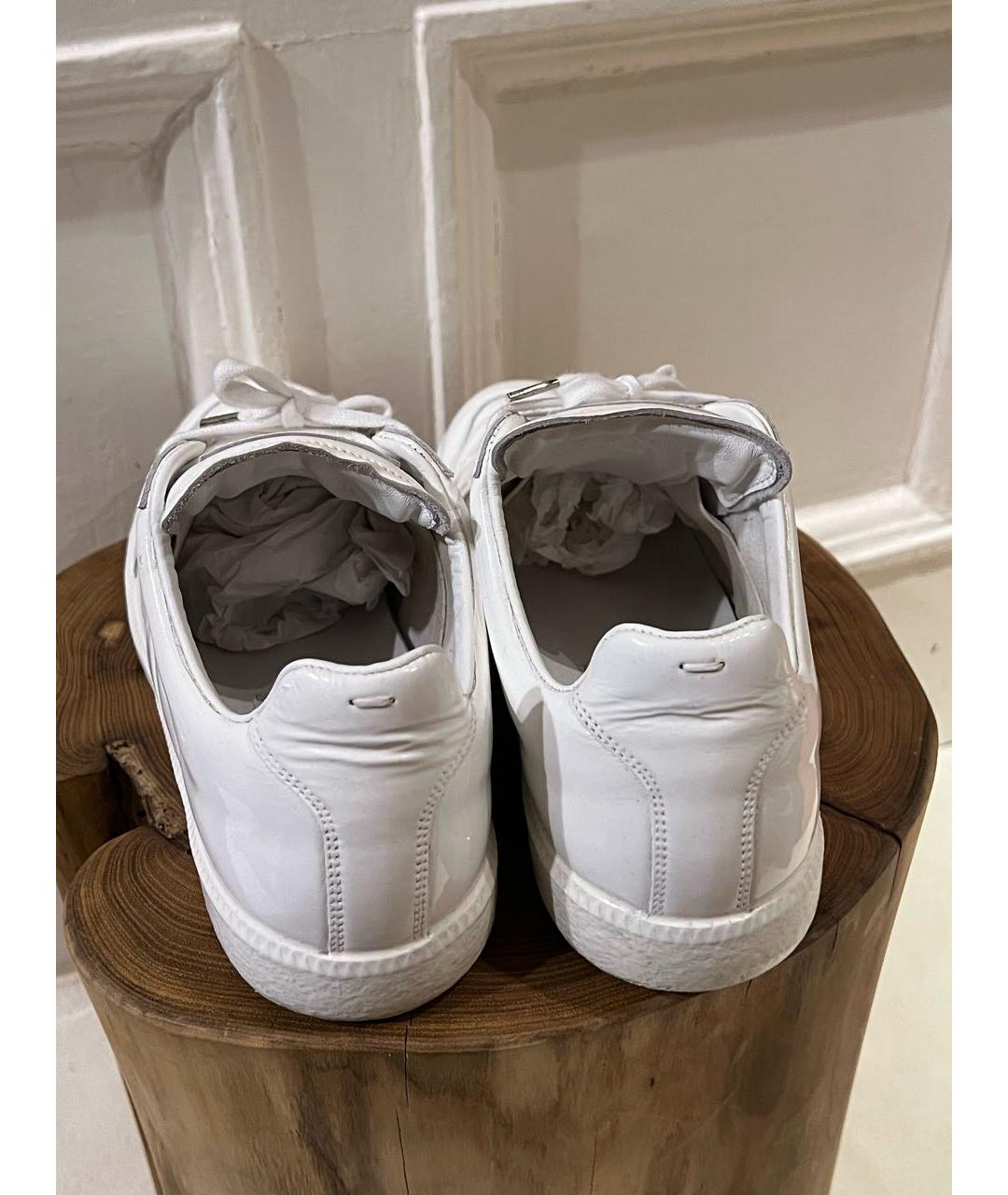 MAISON MARGIELA Белые кожаные низкие кроссовки / кеды, фото 4