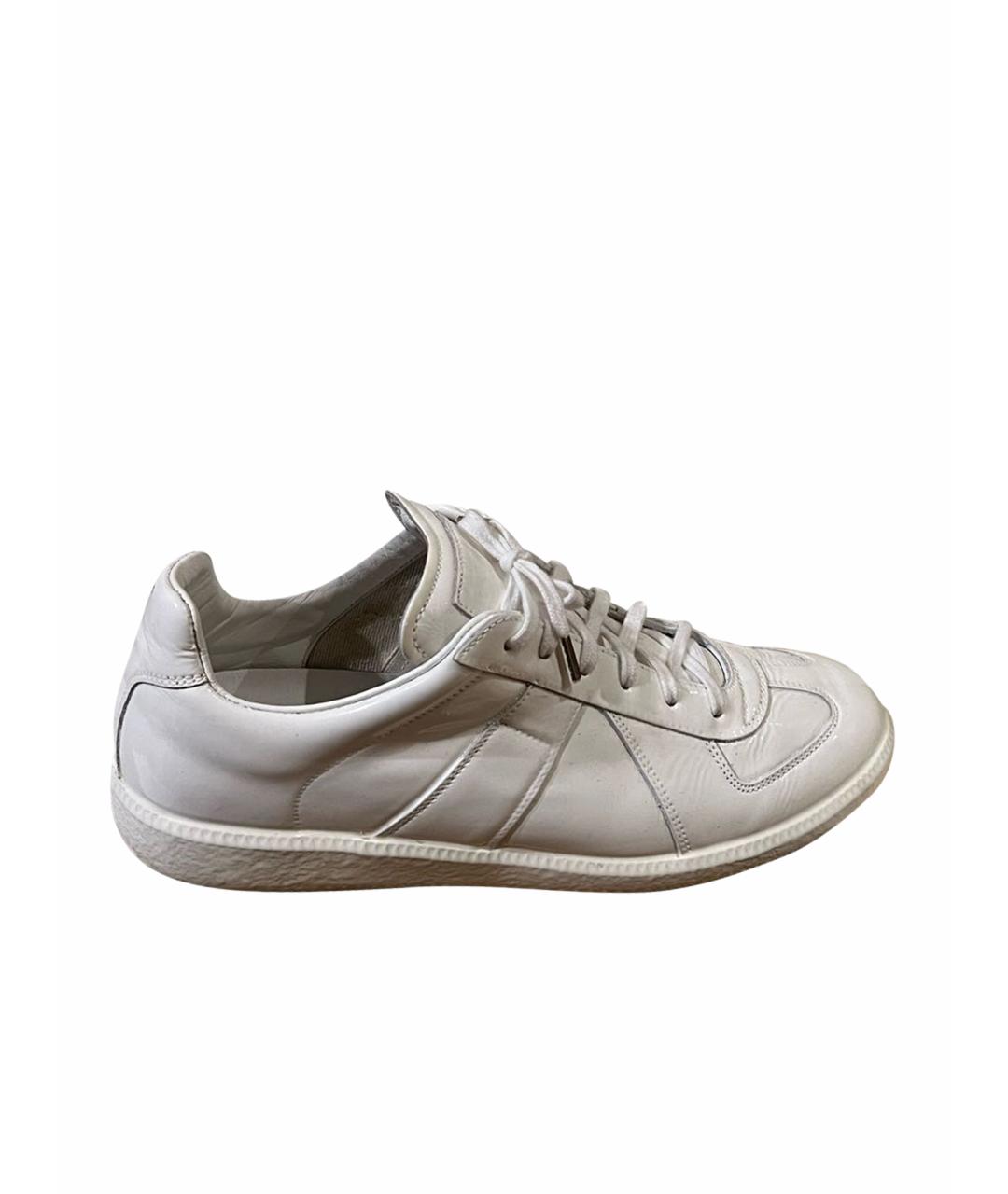 MAISON MARGIELA Белые кожаные низкие кроссовки / кеды, фото 1