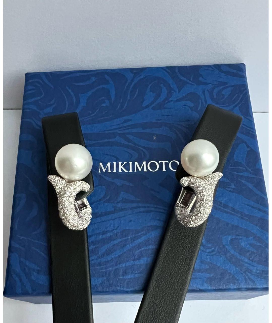 Mikimoto Серебряные серьги из белого золота, фото 3