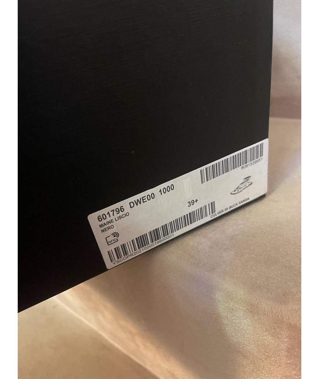 SAINT LAURENT Черные кожаные сандалии, фото 8