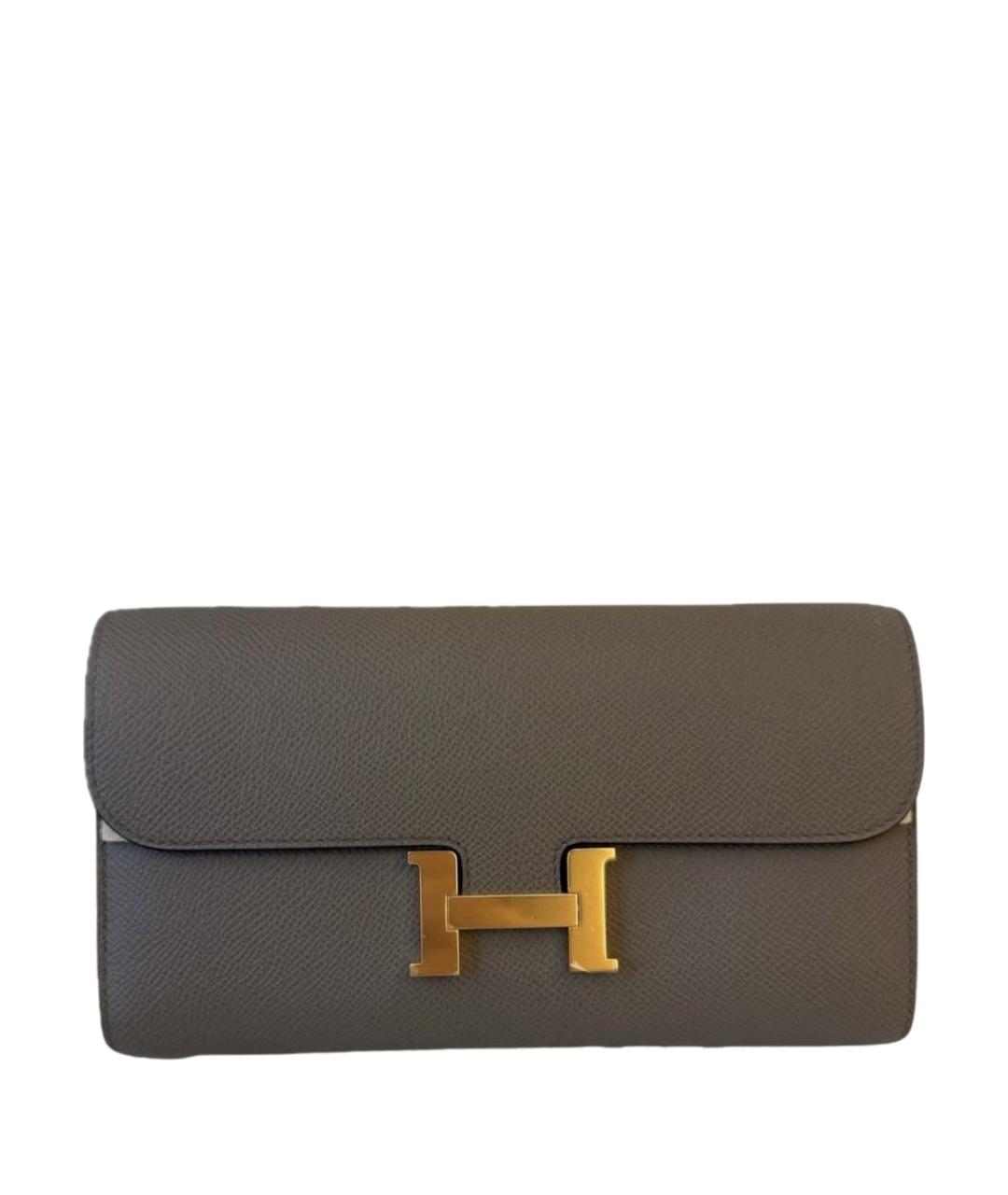 HERMES Серая кожаная сумка через плечо, фото 1