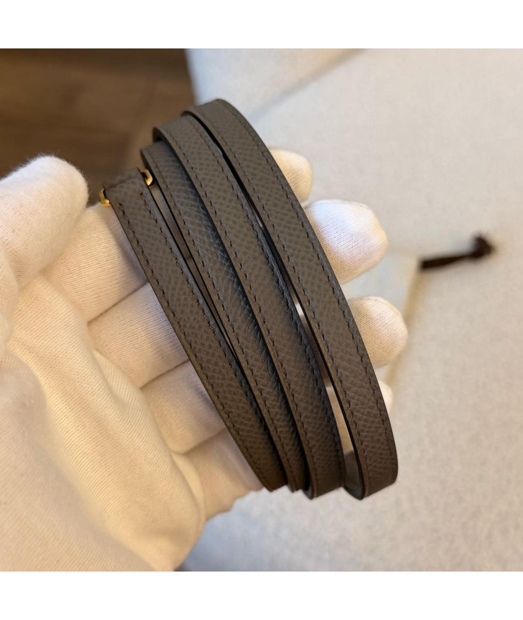 HERMES Серая кожаная сумка через плечо, фото 7