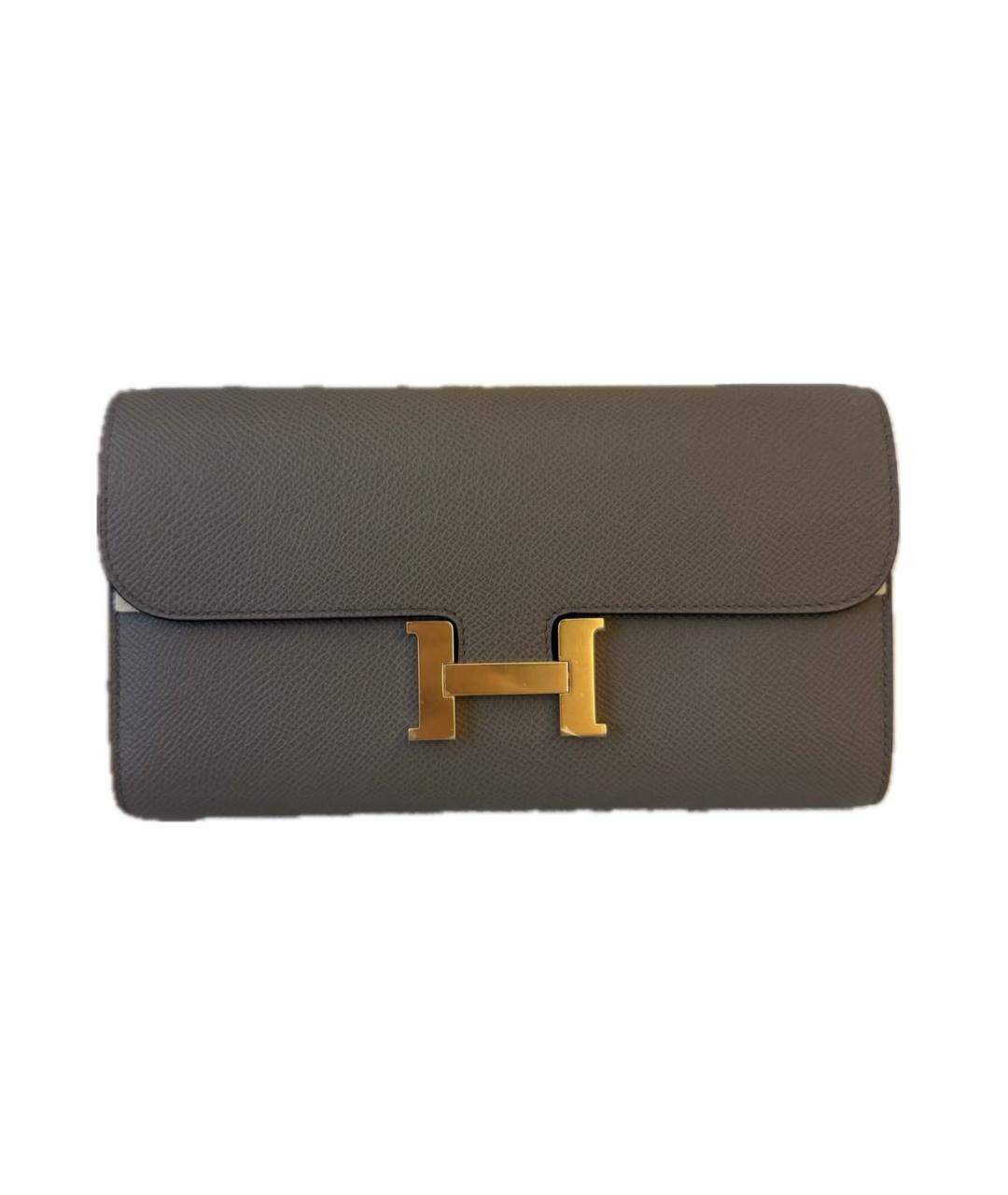 HERMES Серая кожаная сумка через плечо, фото 8