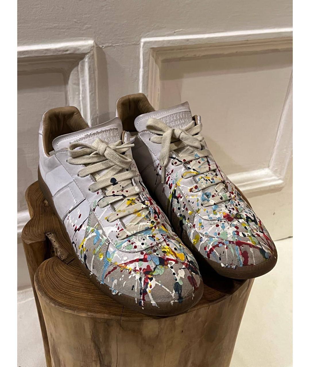 MAISON MARGIELA Мульти кожаные низкие кроссовки / кеды, фото 3