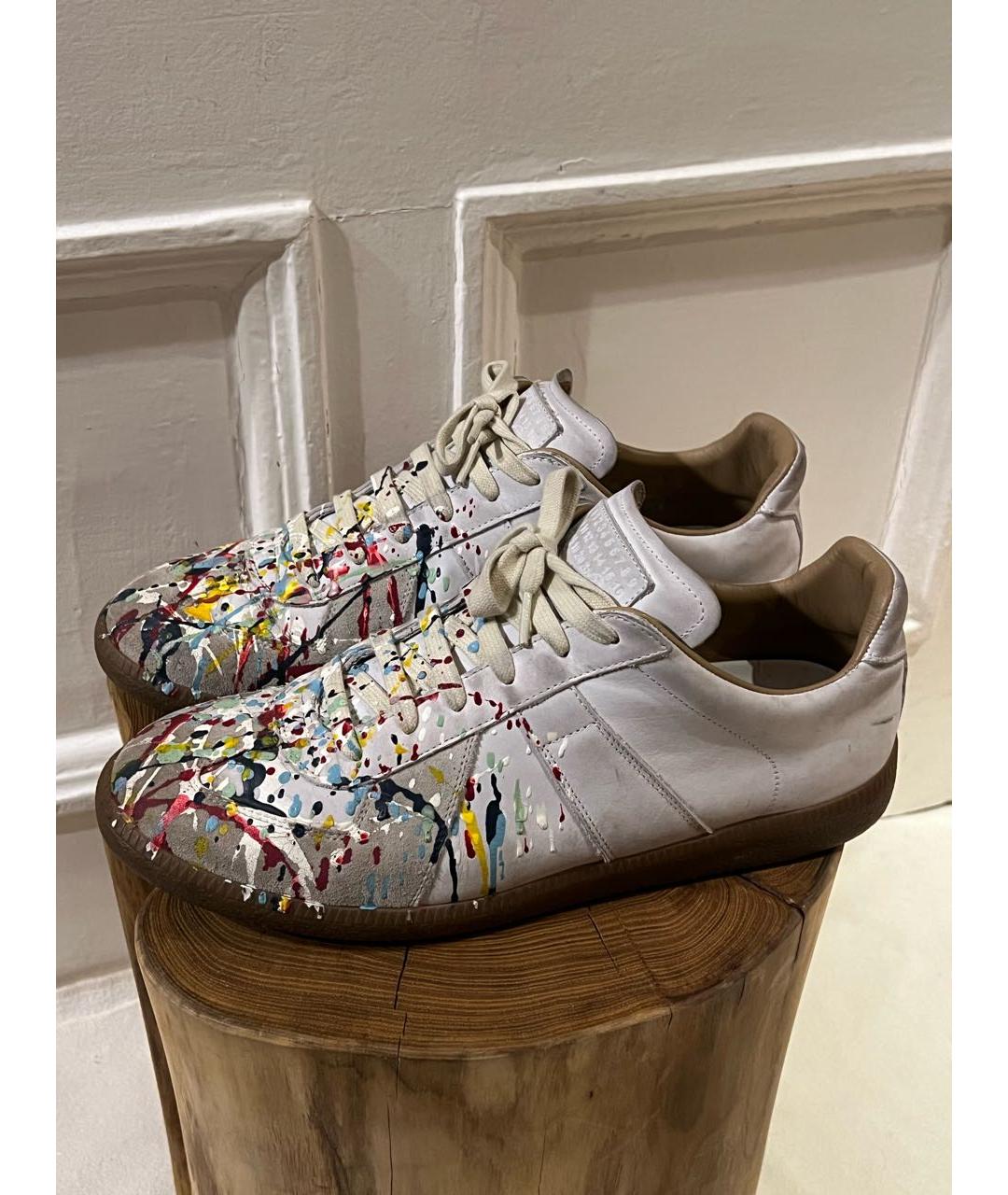 MAISON MARGIELA Мульти кожаные низкие кроссовки / кеды, фото 2