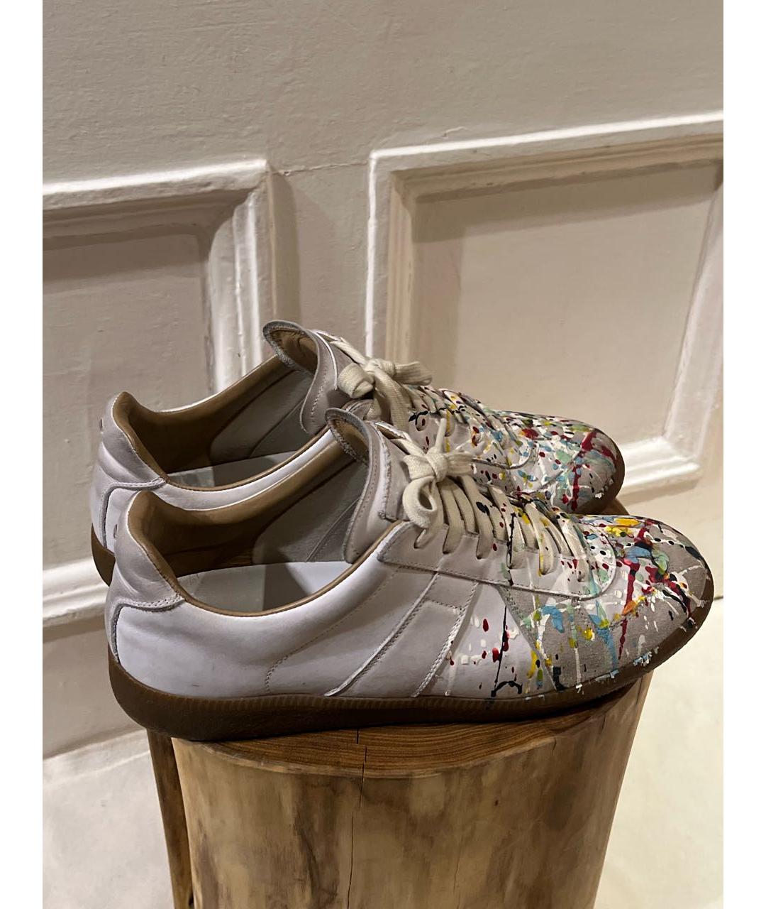 MAISON MARGIELA Мульти кожаные низкие кроссовки / кеды, фото 6