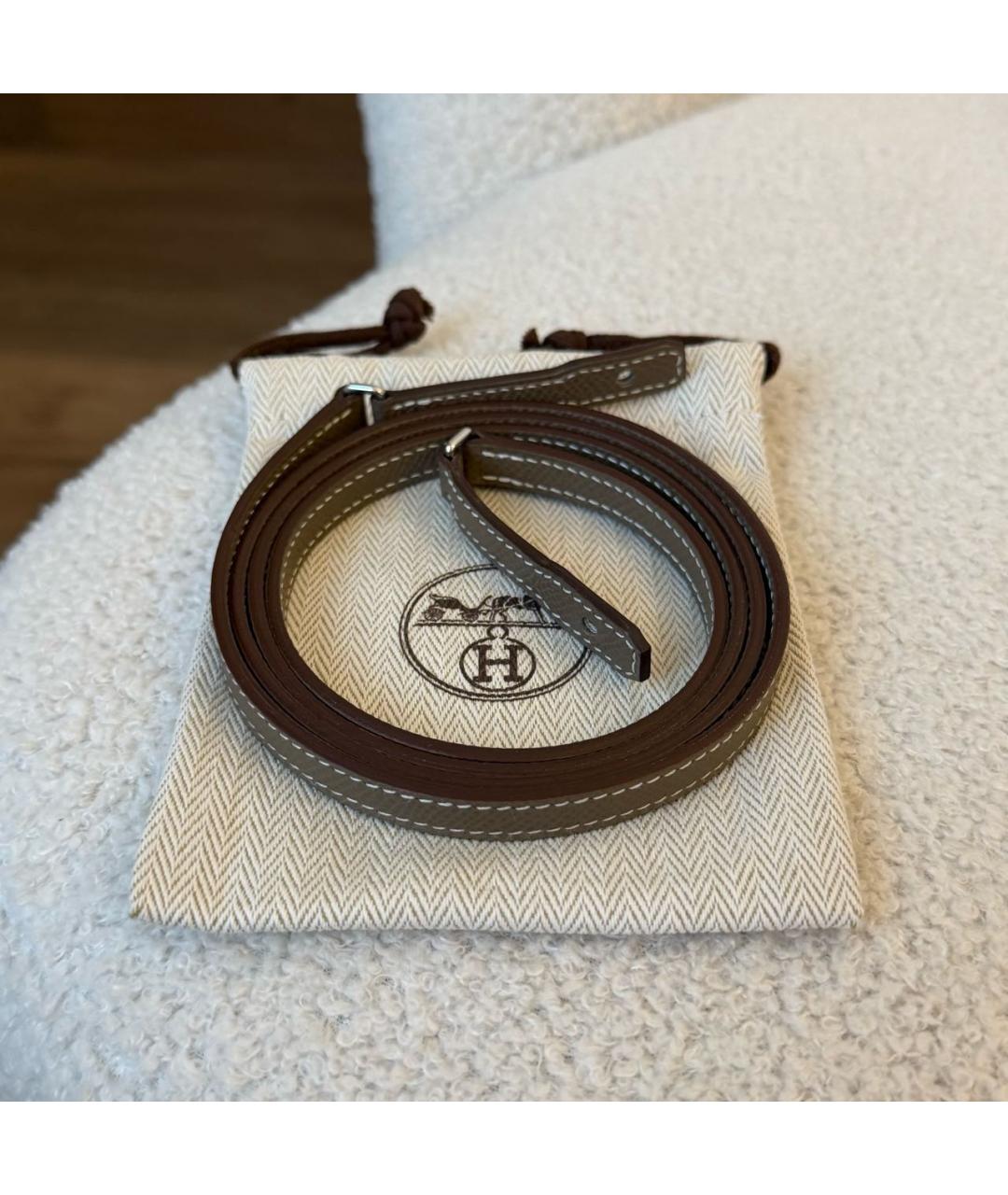 HERMES Коричневая кожаная сумка через плечо, фото 6