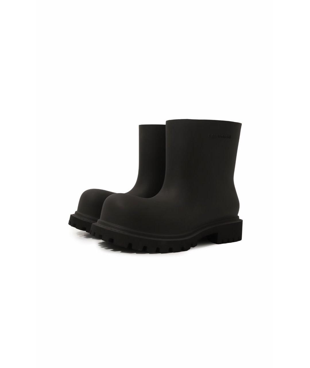 BALENCIAGA Антрацитовые резиновые полусапоги, фото 2