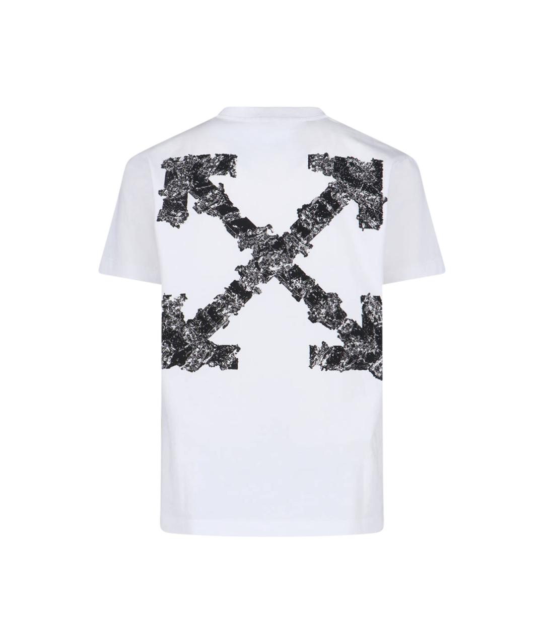 OFF-WHITE Белая хлопковая футболка, фото 2