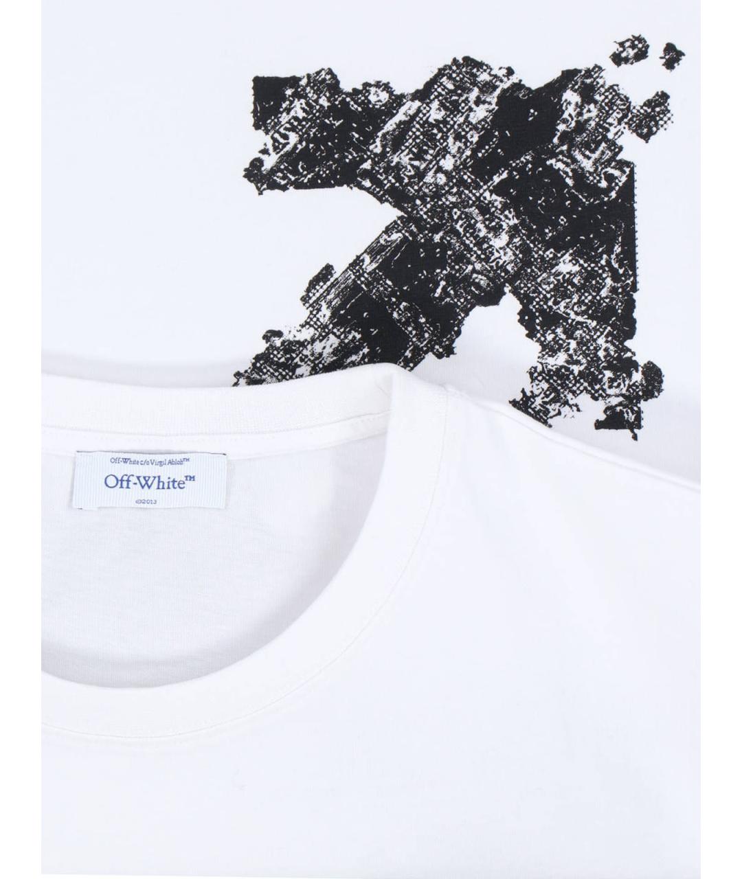 OFF-WHITE Белая хлопковая футболка, фото 3
