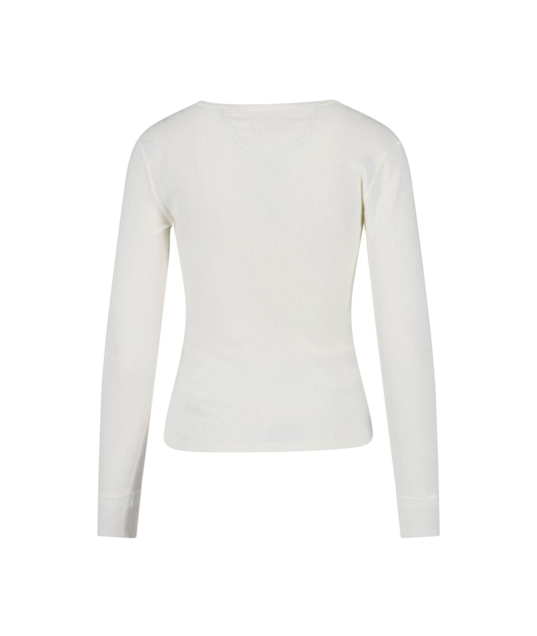 CHLOE Белый хлопковый джемпер / свитер, фото 2