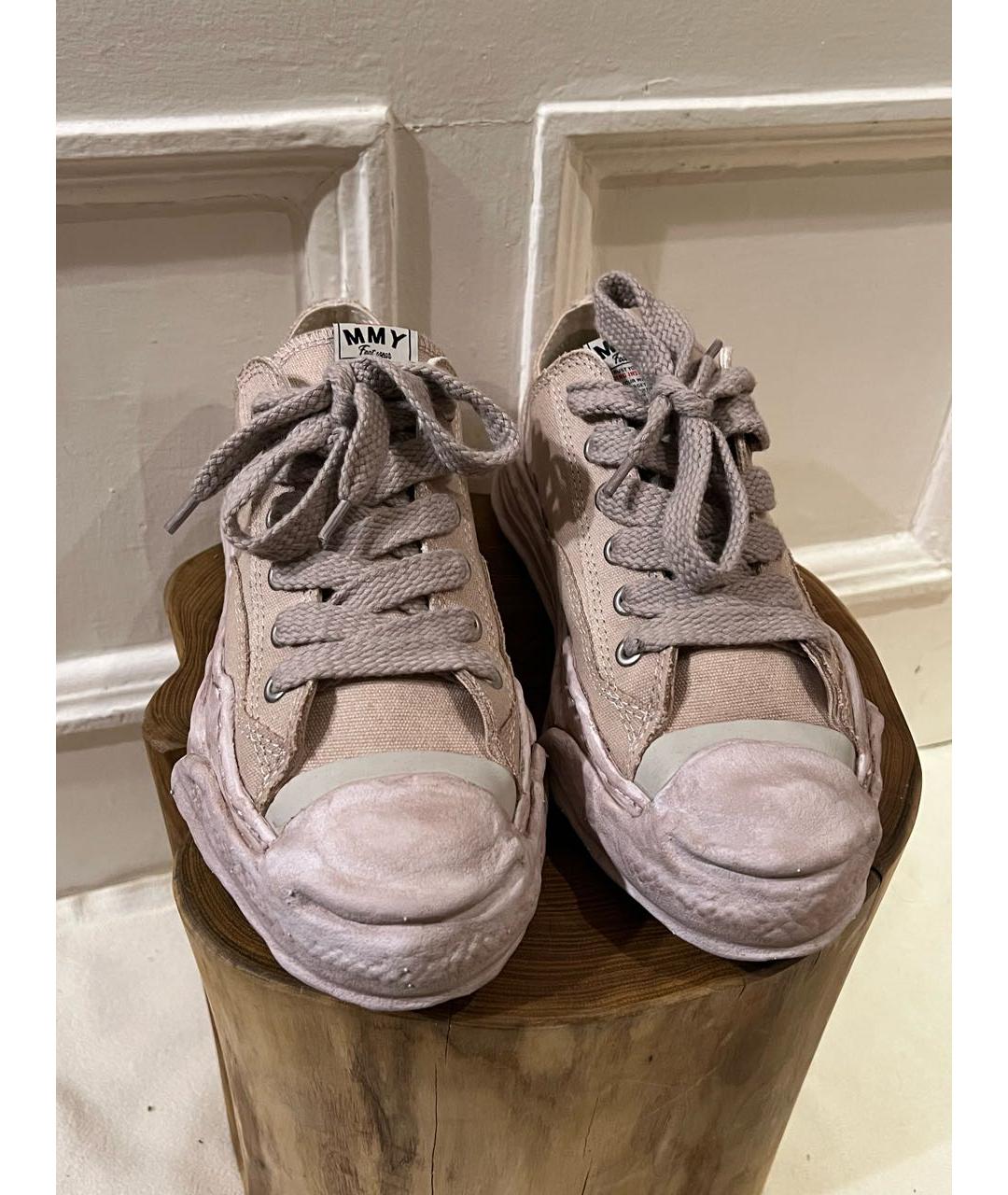 MAISON MIHARA YASUHIRO Коричневые текстильные низкие кроссовки / кеды, фото 3