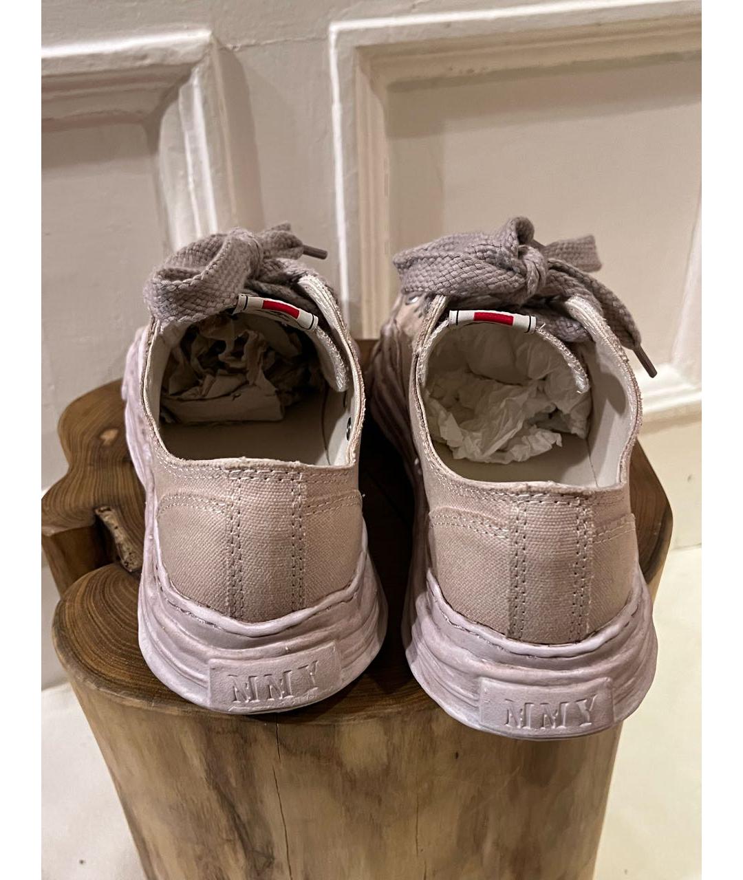 MAISON MIHARA YASUHIRO Коричневые текстильные низкие кроссовки / кеды, фото 4