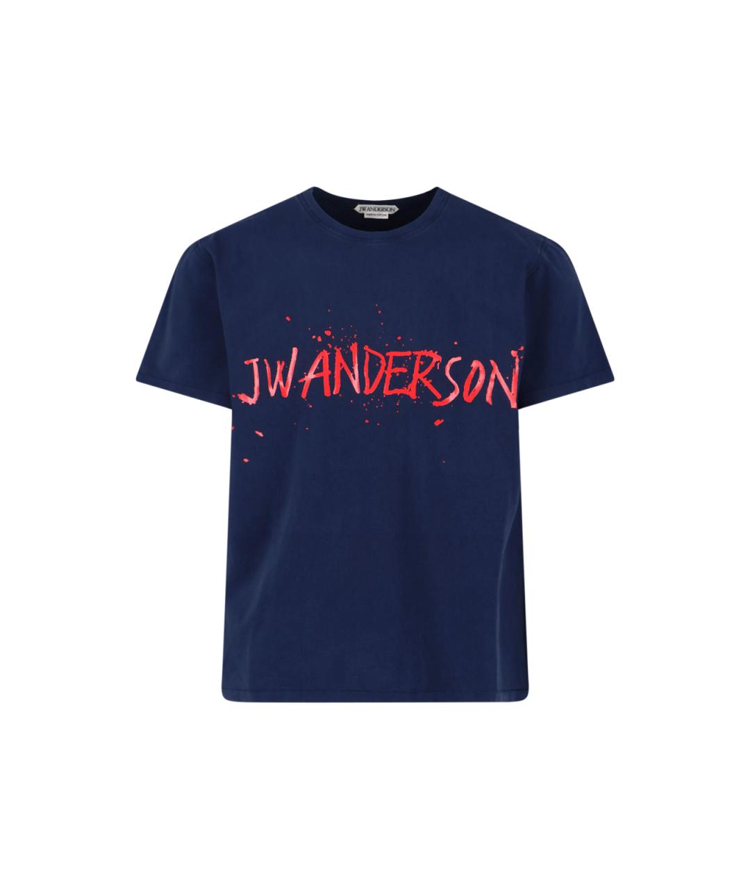J.W.ANDERSON Синяя хлопковая футболка, фото 1