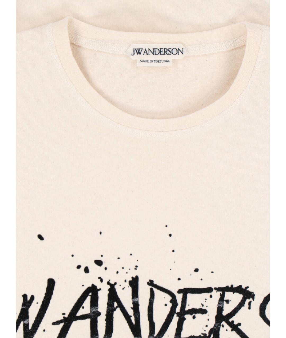J.W.ANDERSON Бежевая хлопковая футболка, фото 3