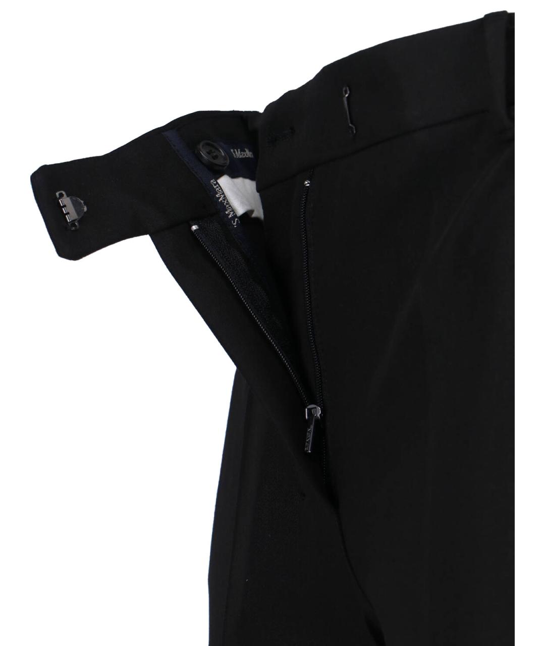 'S MAX MARA Черные хлопковые прямые брюки, фото 4