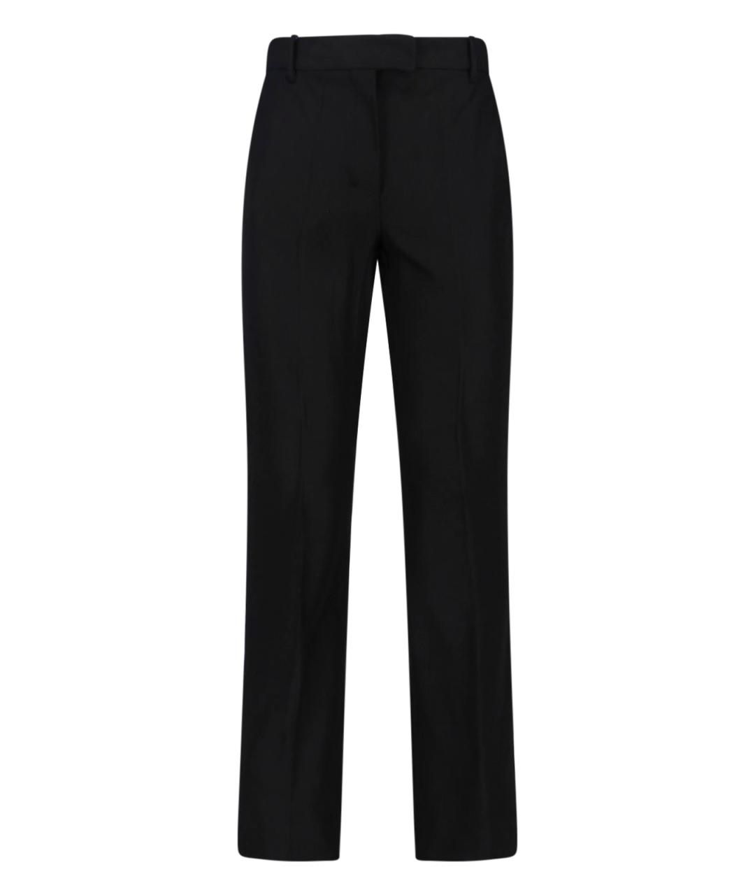 'S MAX MARA Черные хлопковые прямые брюки, фото 1