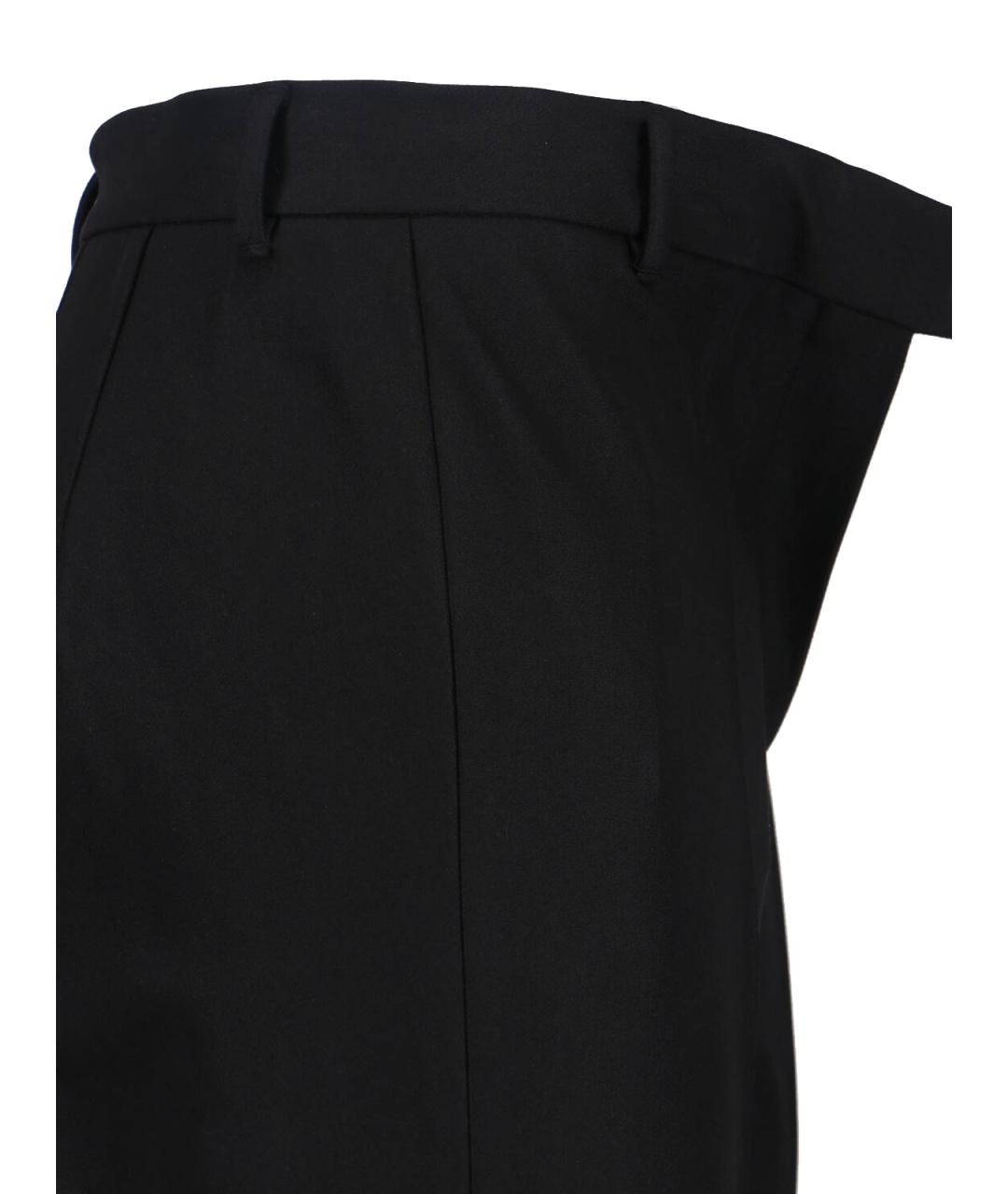 'S MAX MARA Черные хлопковые прямые брюки, фото 5