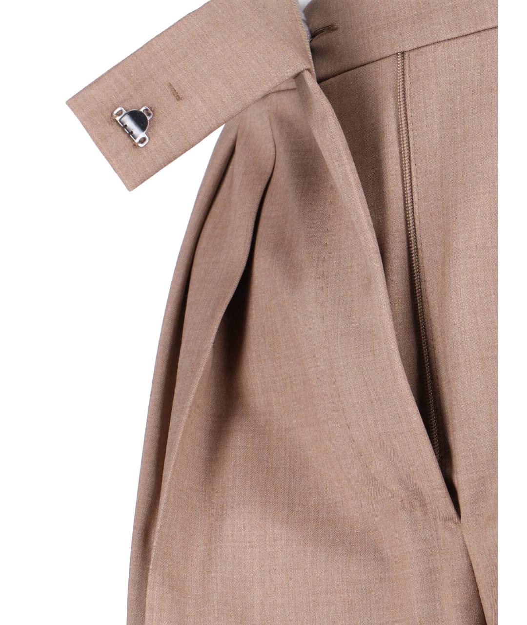 MAX MARA Коричневые шерстяные прямые брюки, фото 5