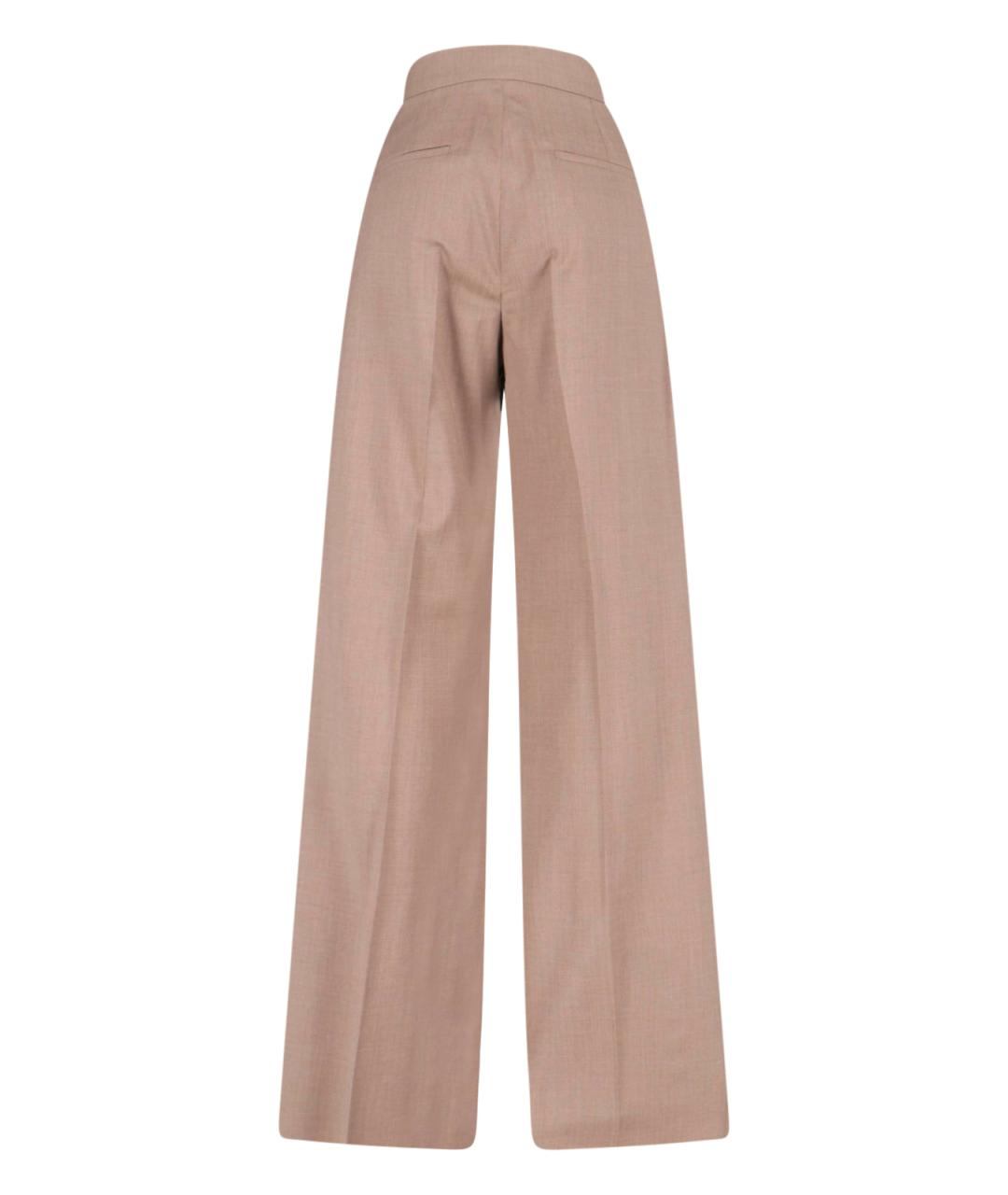MAX MARA Коричневые шерстяные прямые брюки, фото 2