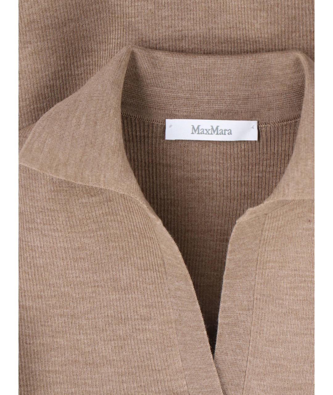 MAX MARA Бежевая шерстяная футболка, фото 3