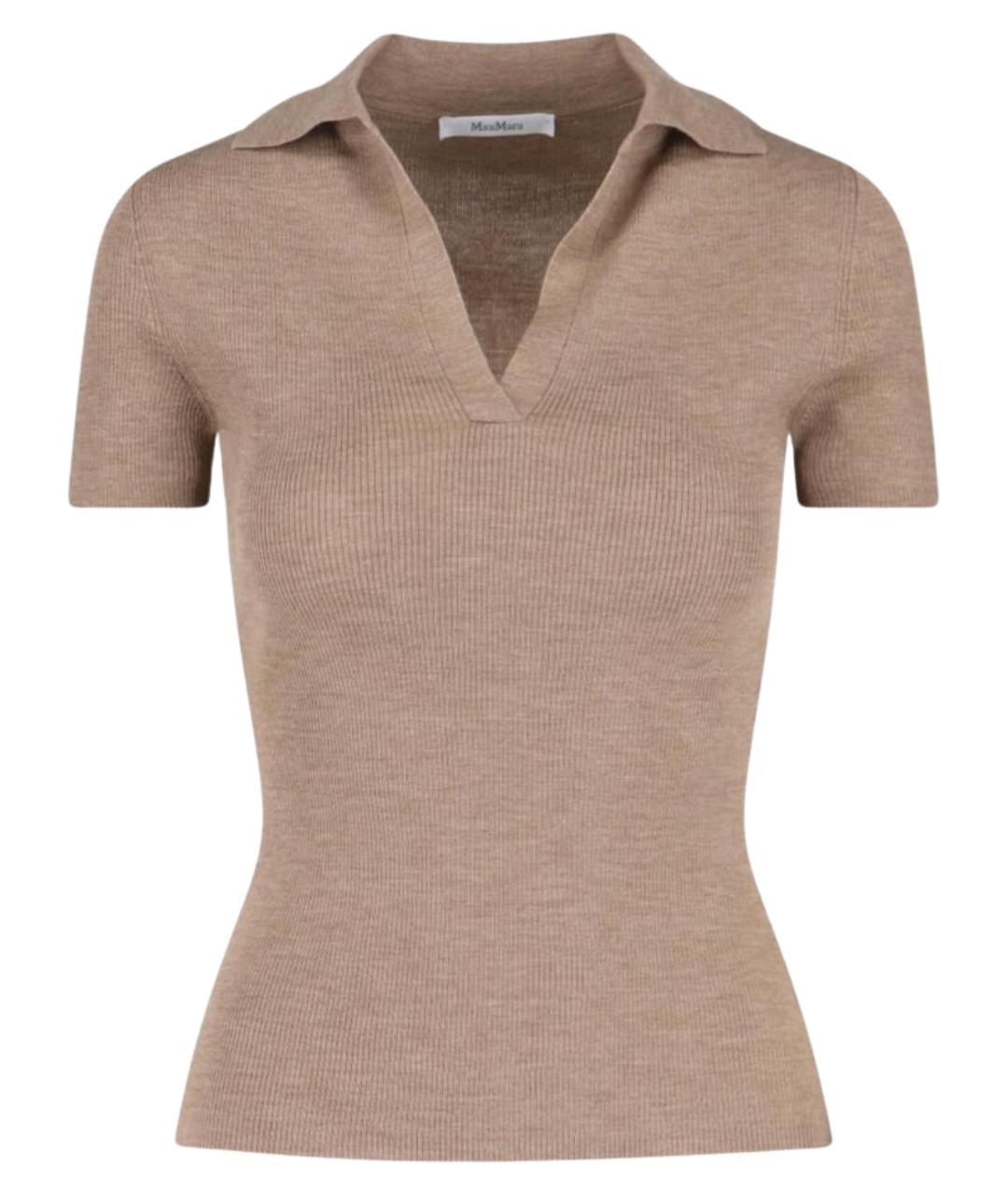 MAX MARA Бежевая шерстяная футболка, фото 1