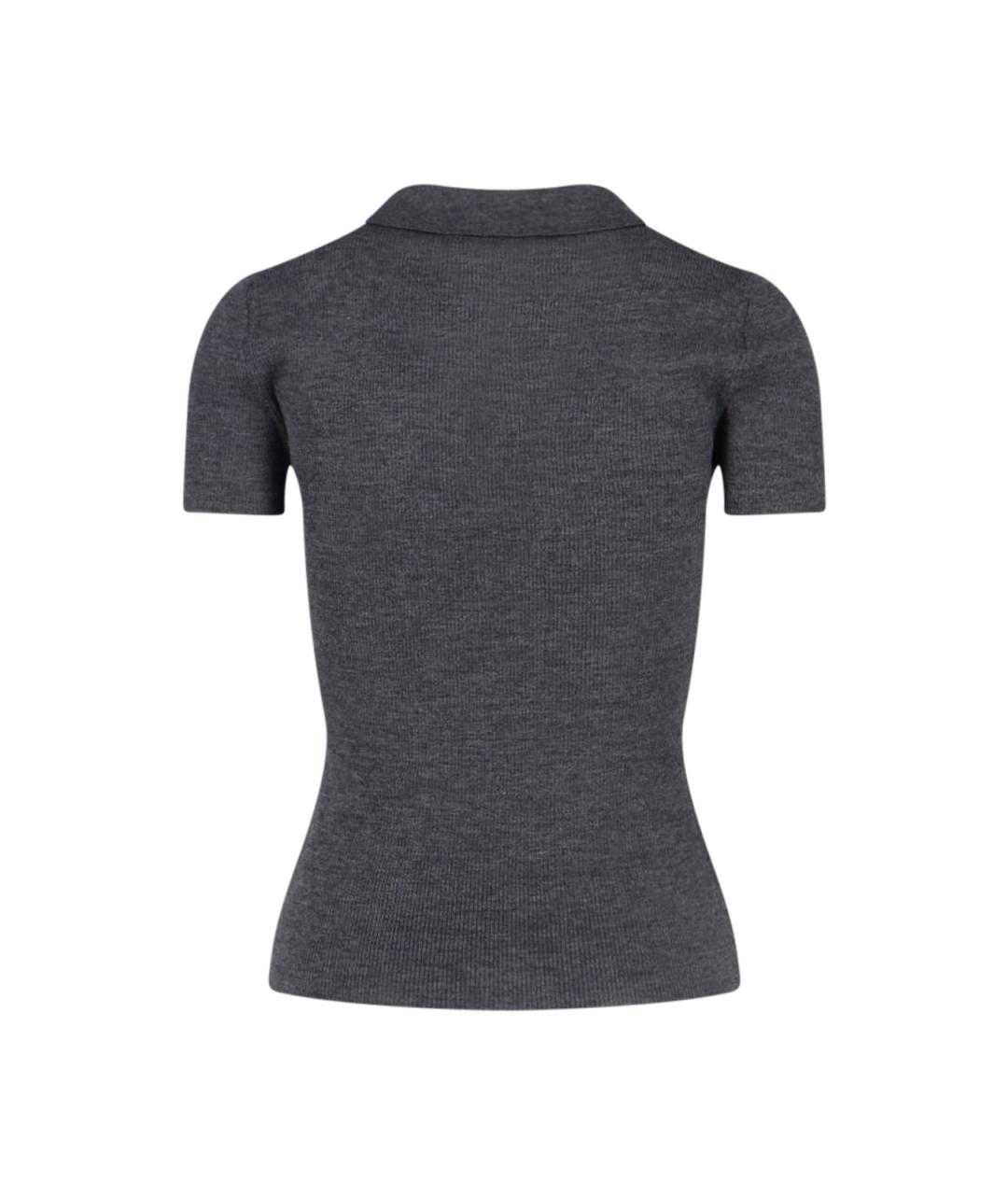 MAX MARA Серая шерстяная футболка, фото 2