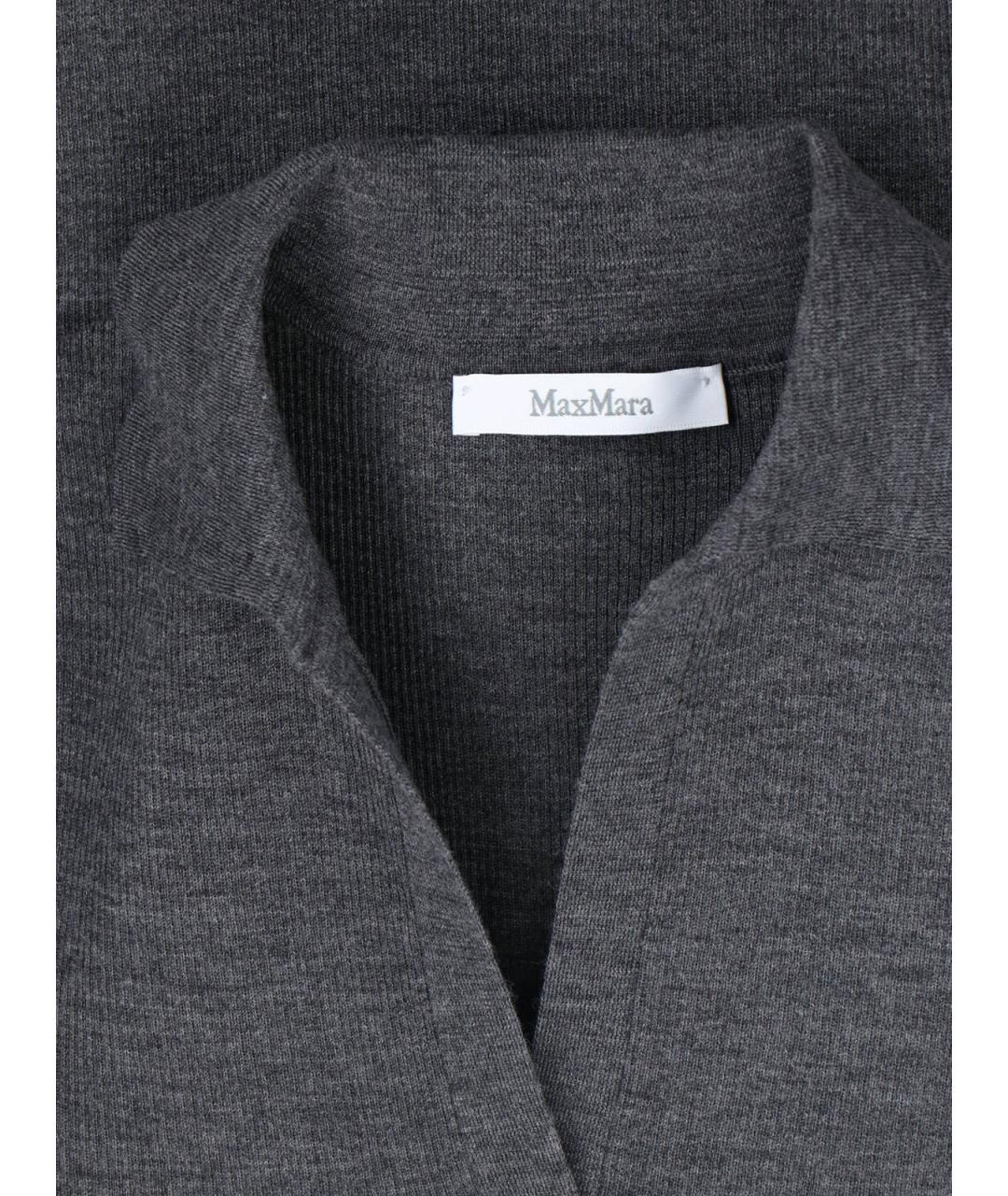 MAX MARA Серая шерстяная футболка, фото 3