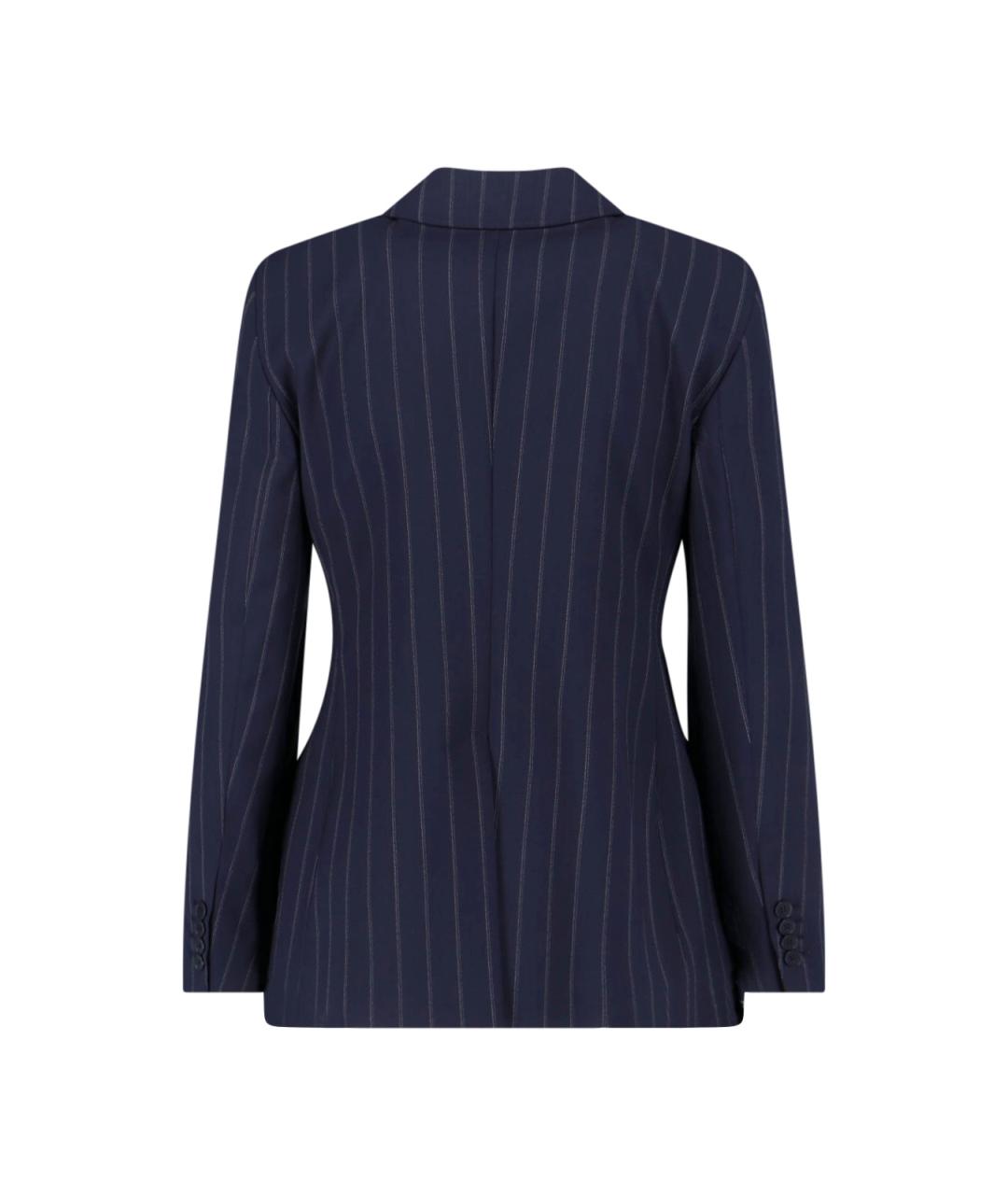 MAX MARA Синий шерстяной жакет/пиджак, фото 2