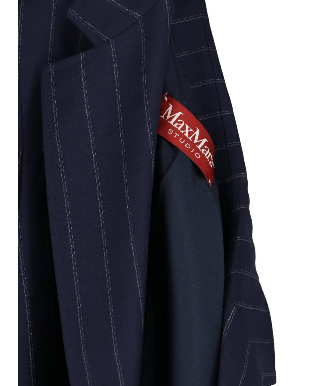 MAX MARA Синий шерстяной жакет/пиджак, фото 4