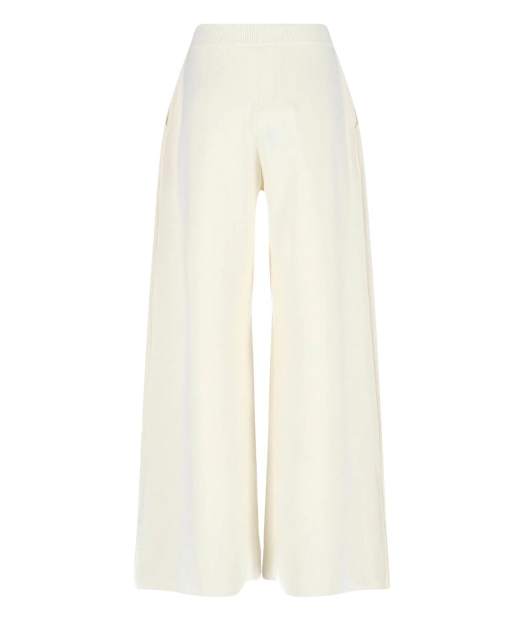 MAX MARA Белые шерстяные прямые брюки, фото 2