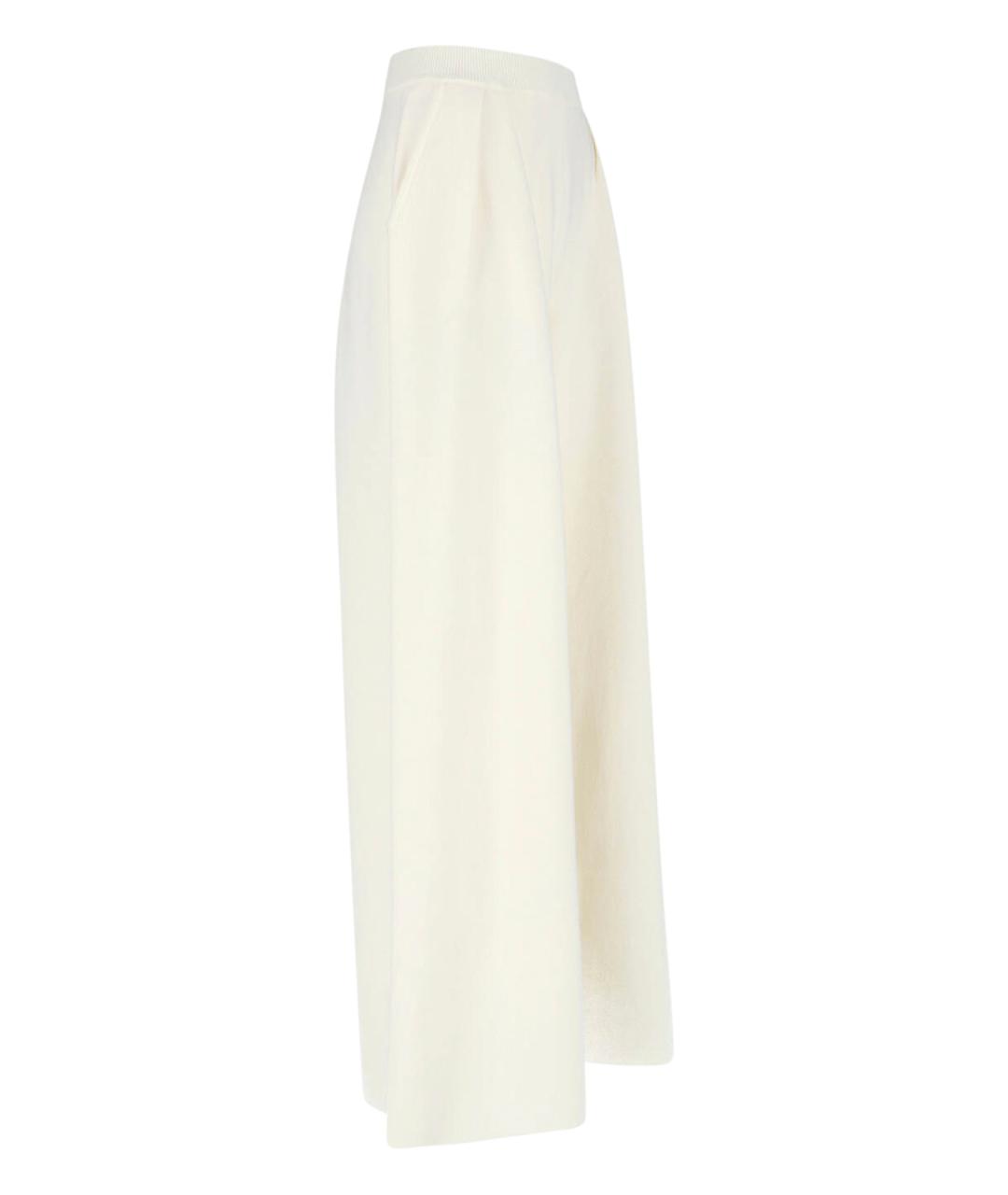 MAX MARA Белые шерстяные прямые брюки, фото 3