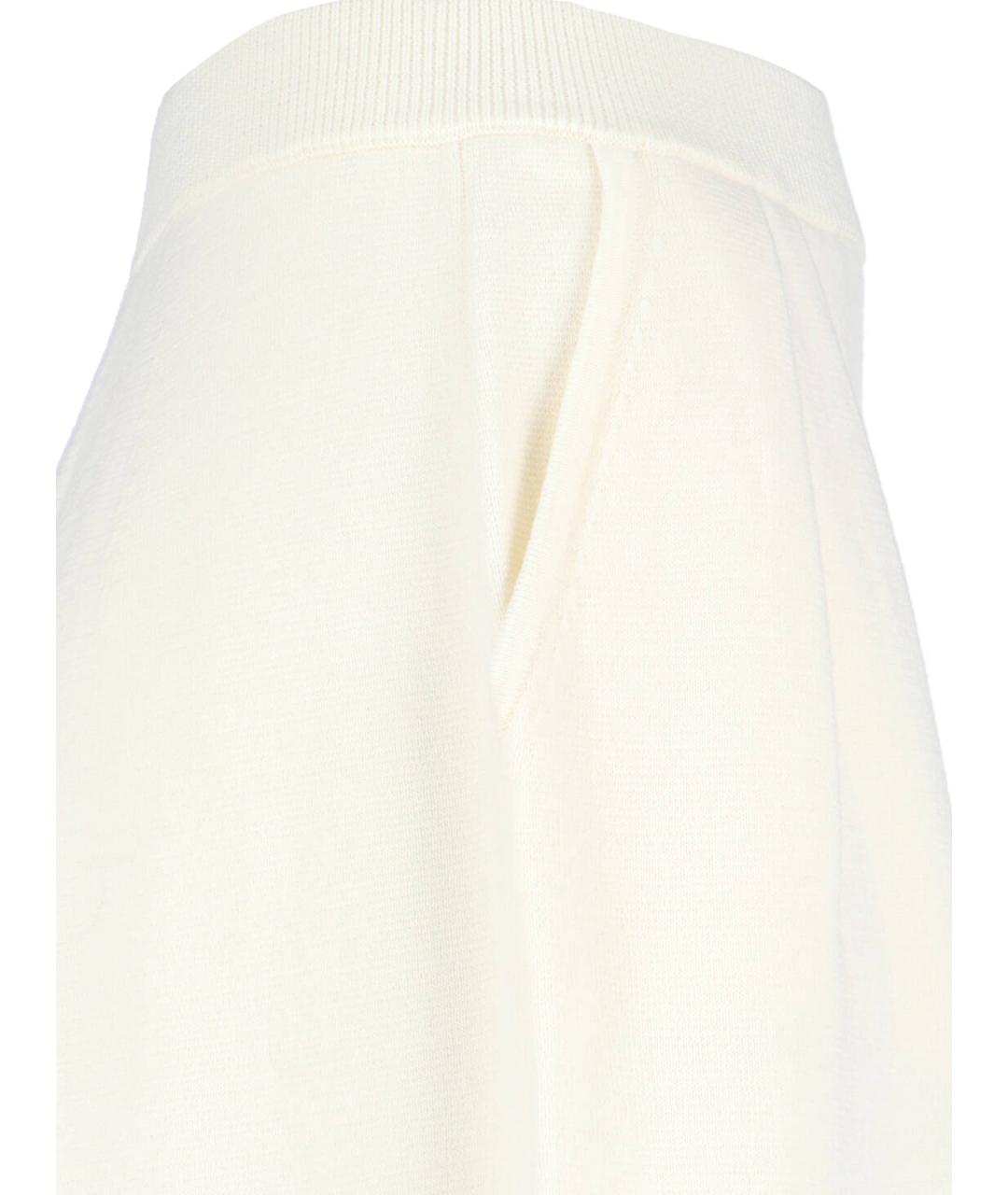 MAX MARA Белые шерстяные прямые брюки, фото 4