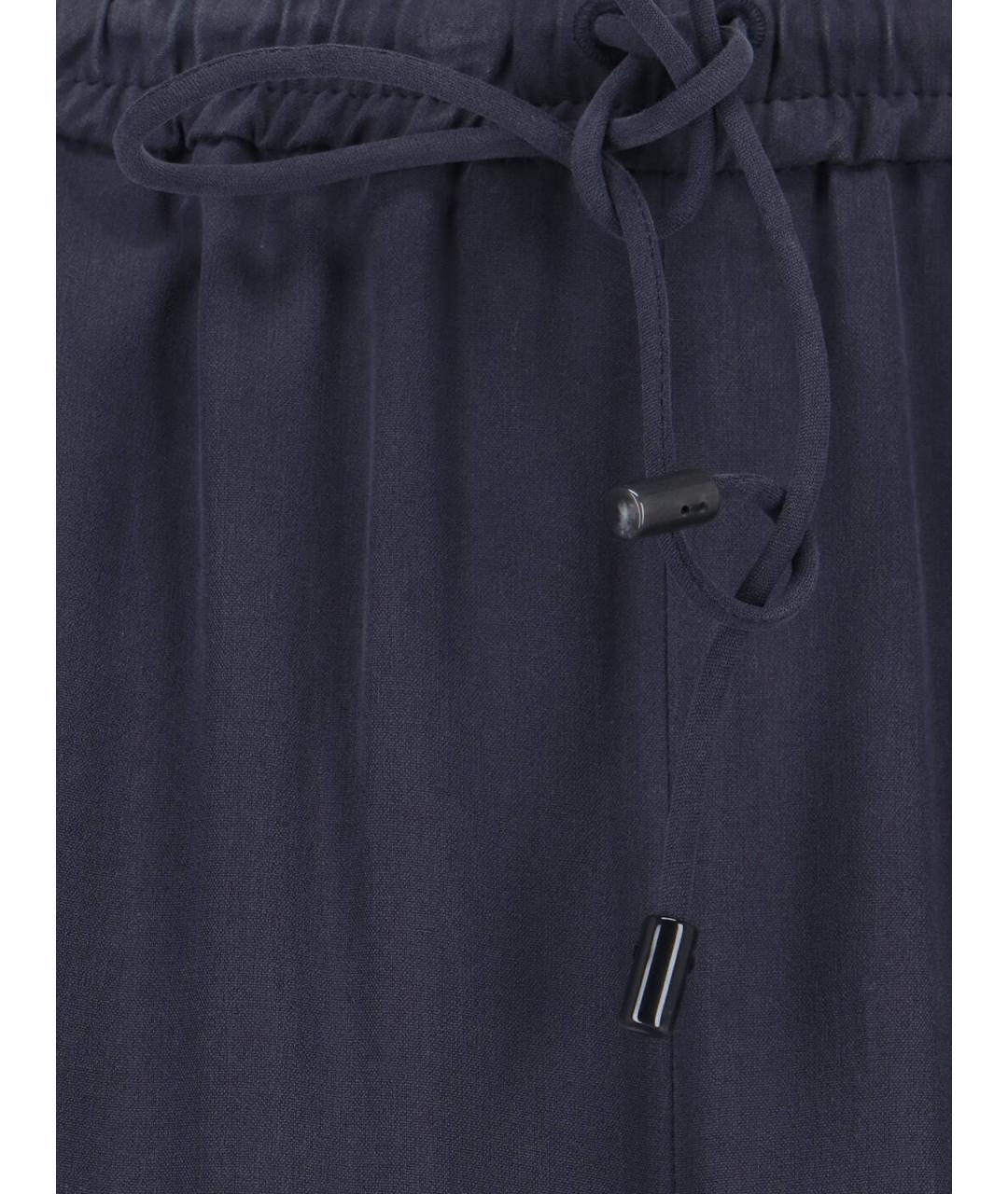 MAX MARA Синие шелковые брюки широкие, фото 5