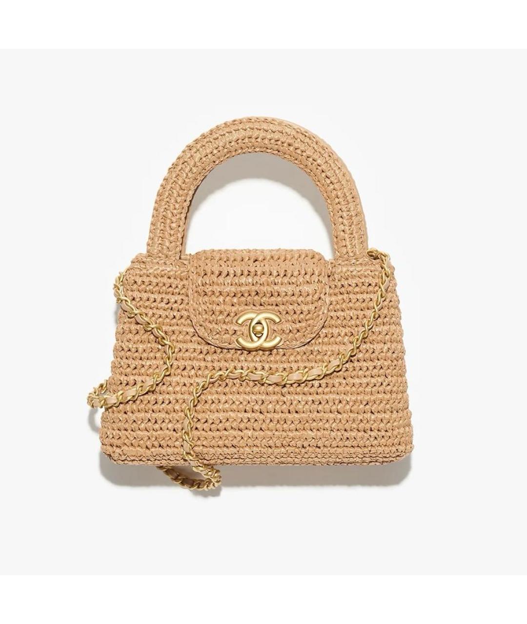 CHANEL Бежевая пелетеная сумка через плечо, фото 6