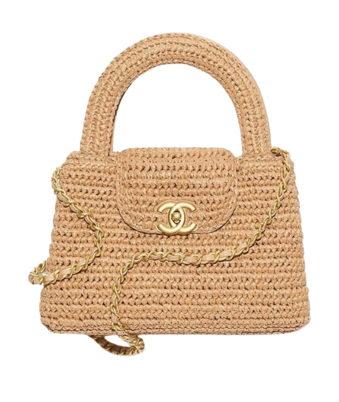 CHANEL Бежевая пелетеная сумка через плечо, фото 1