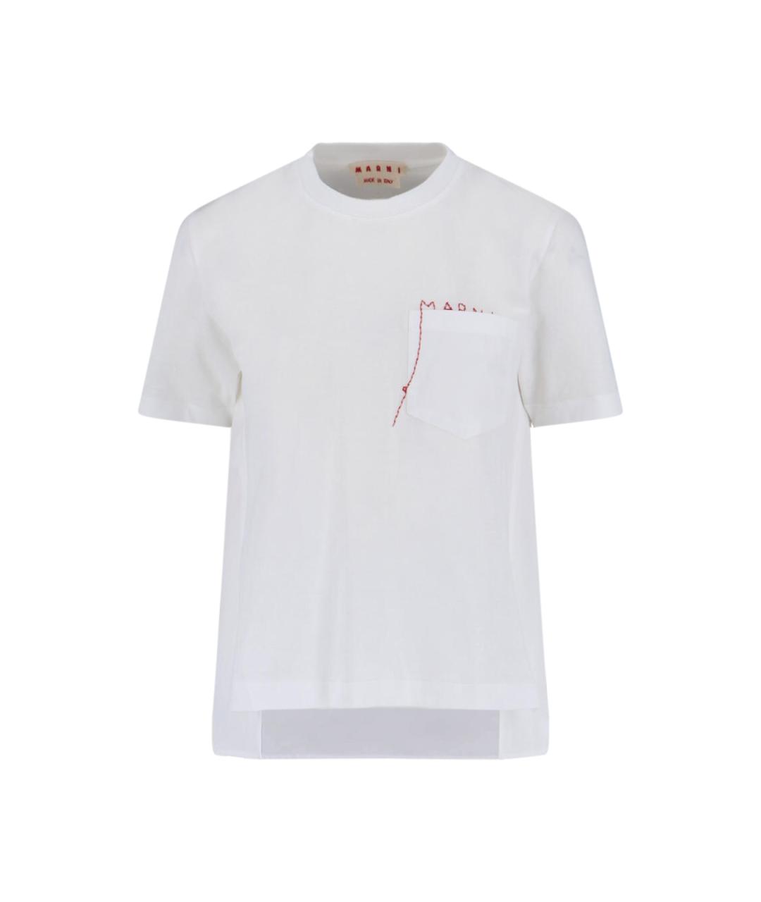 MARNI Белая хлопковая футболка, фото 1
