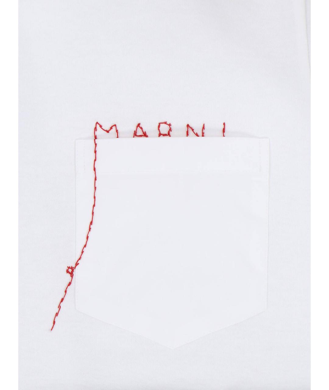 MARNI Белая хлопковая футболка, фото 3