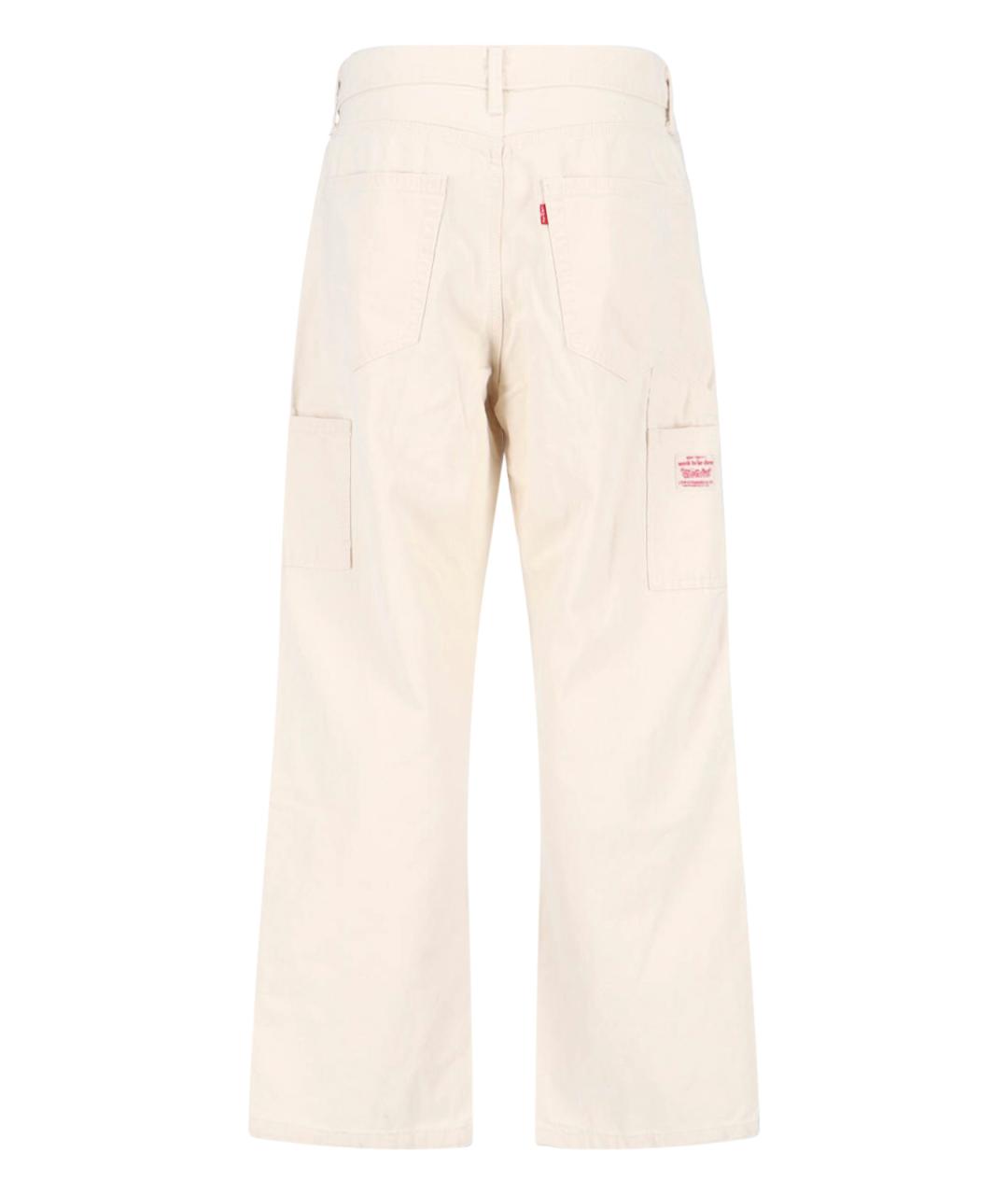 LEVI'S Белые хлопковые прямые джинсы, фото 2